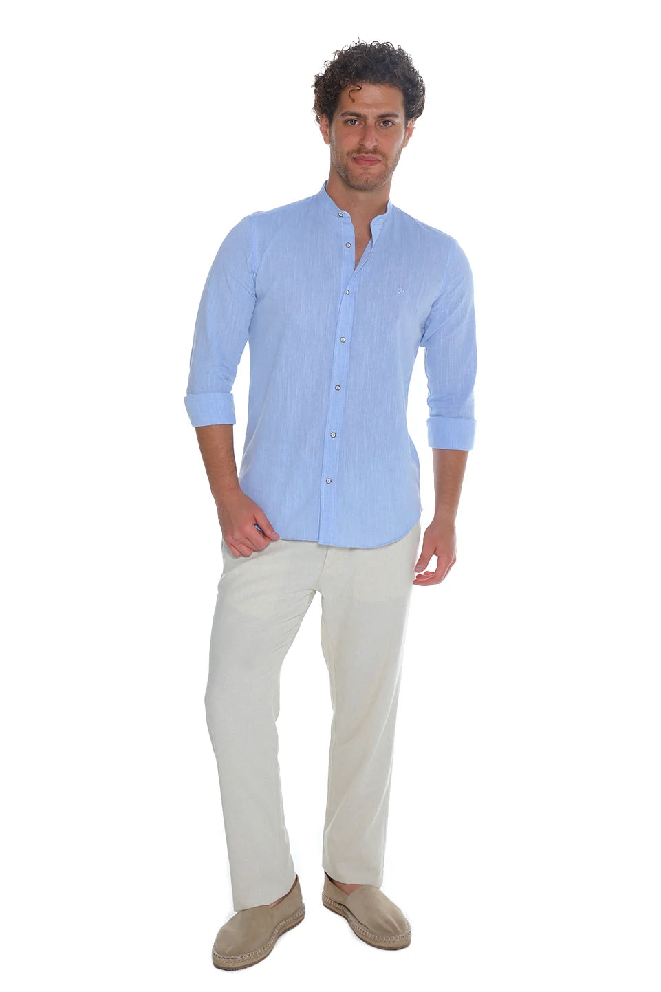 Long Sleeved Light Blue Shirt With Logo