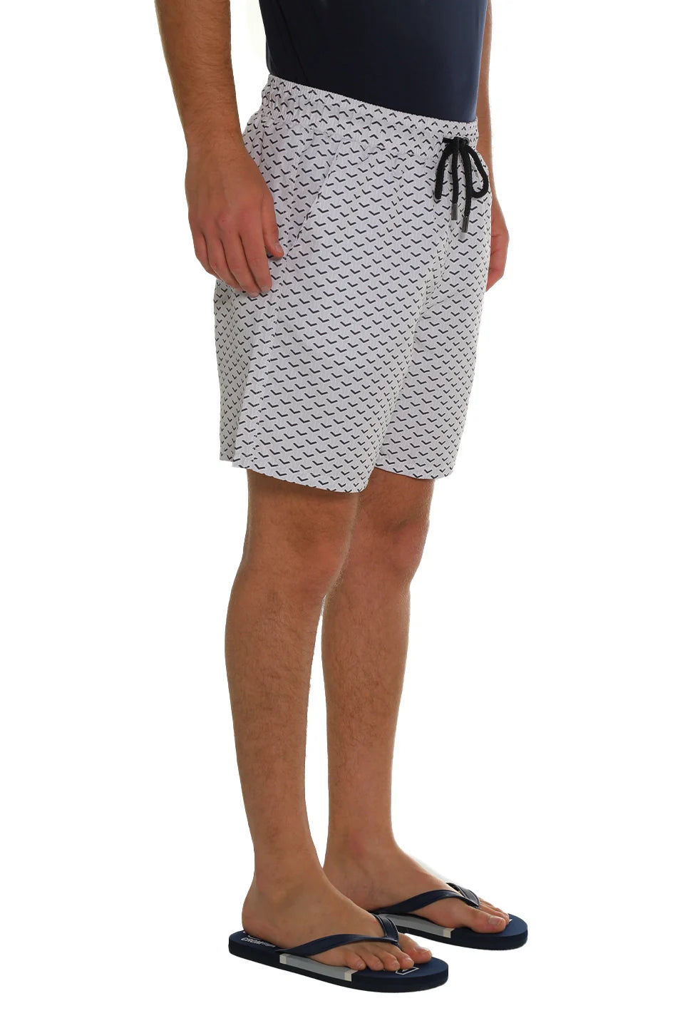 Beige Swim Short With Design