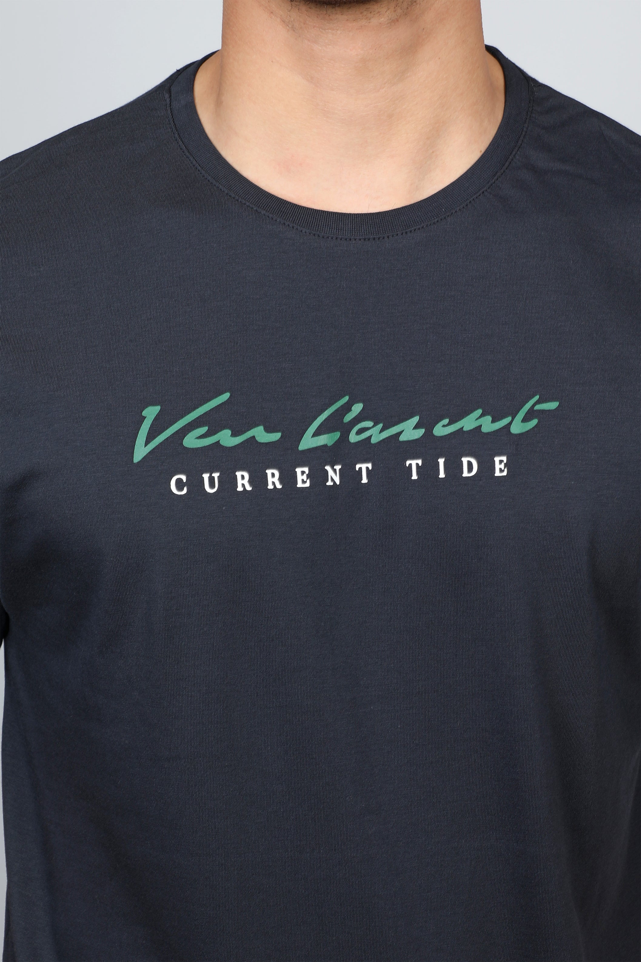 Navy T-shirt With Front Design