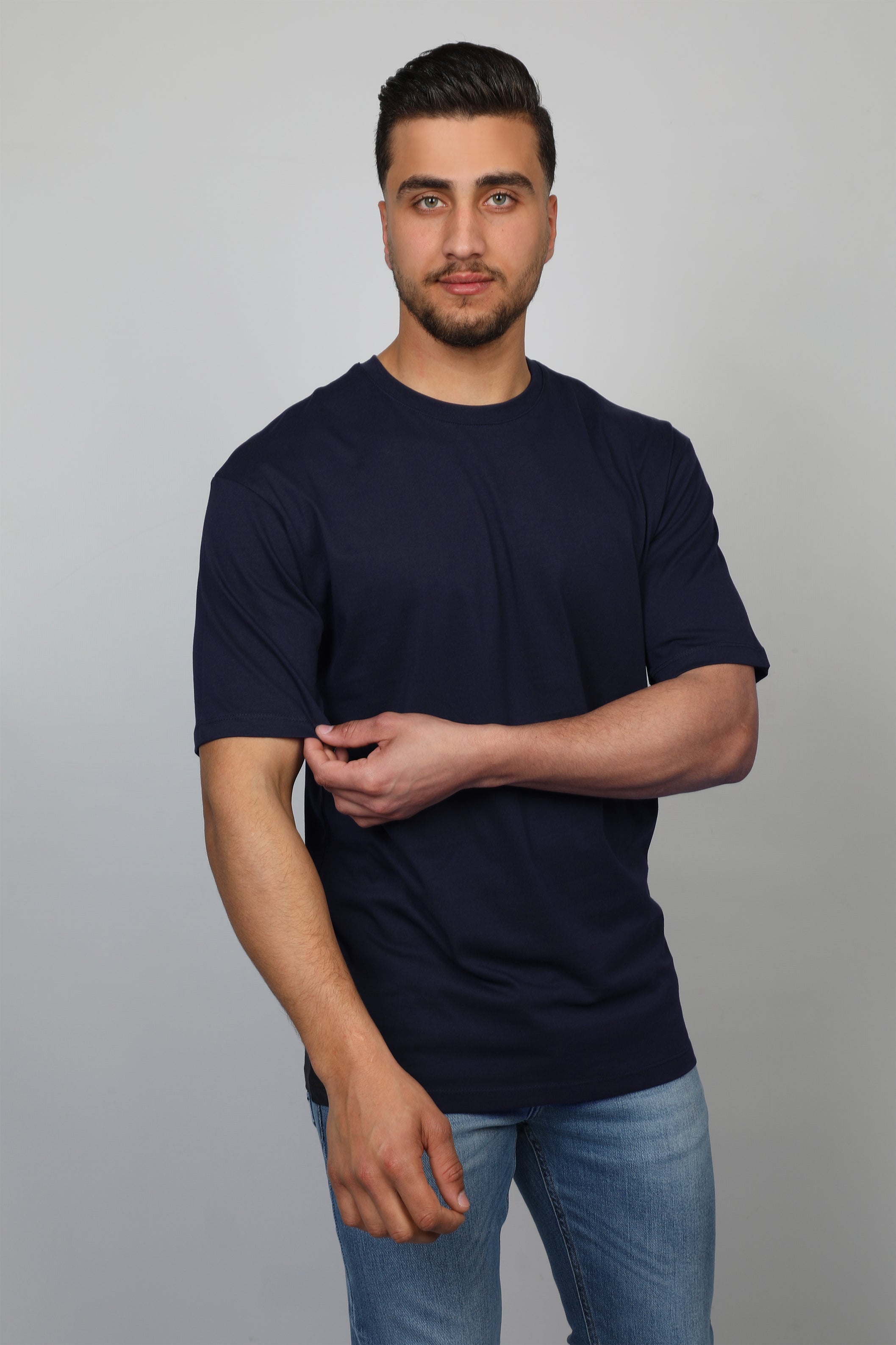 Men Navy Plain T-shirt