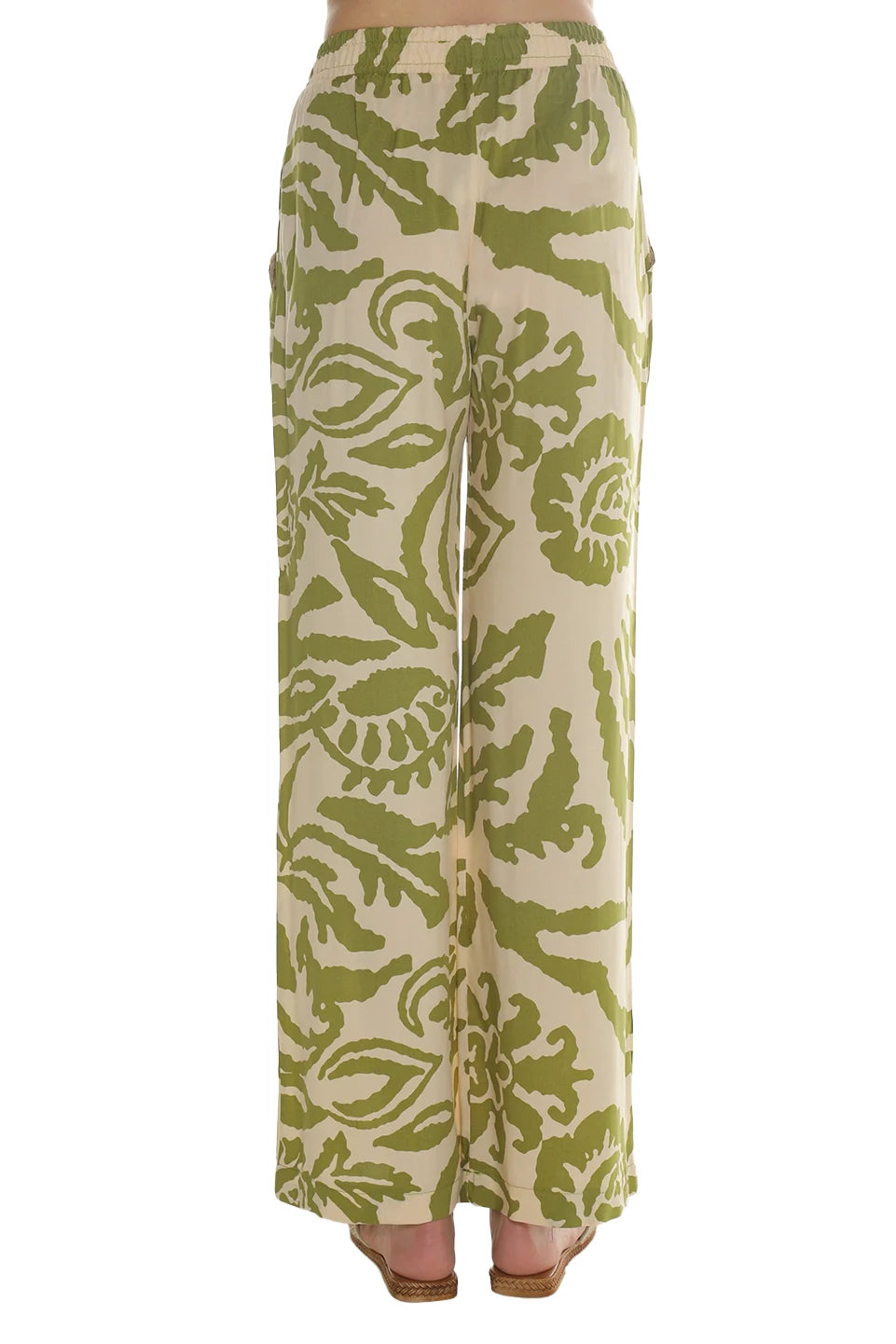 Beige Casual Pant With Printed Design