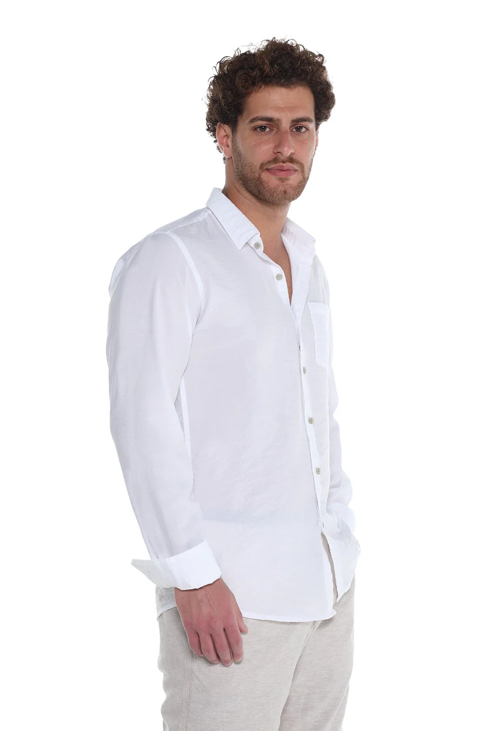 Casual White Shirt With Attached Chest Pocket