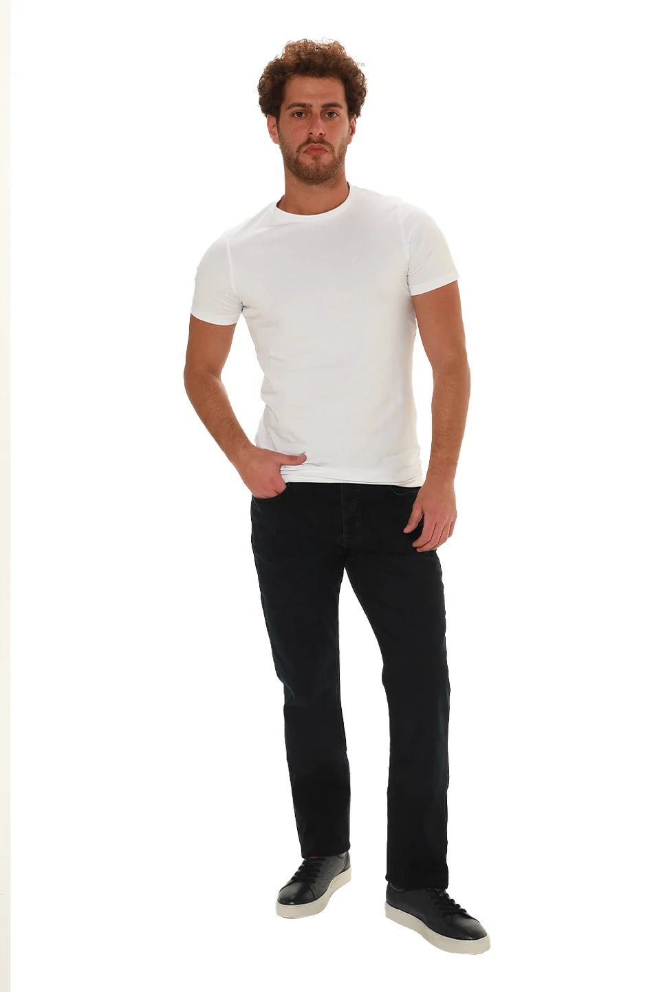 Black Slim Straight Jeans