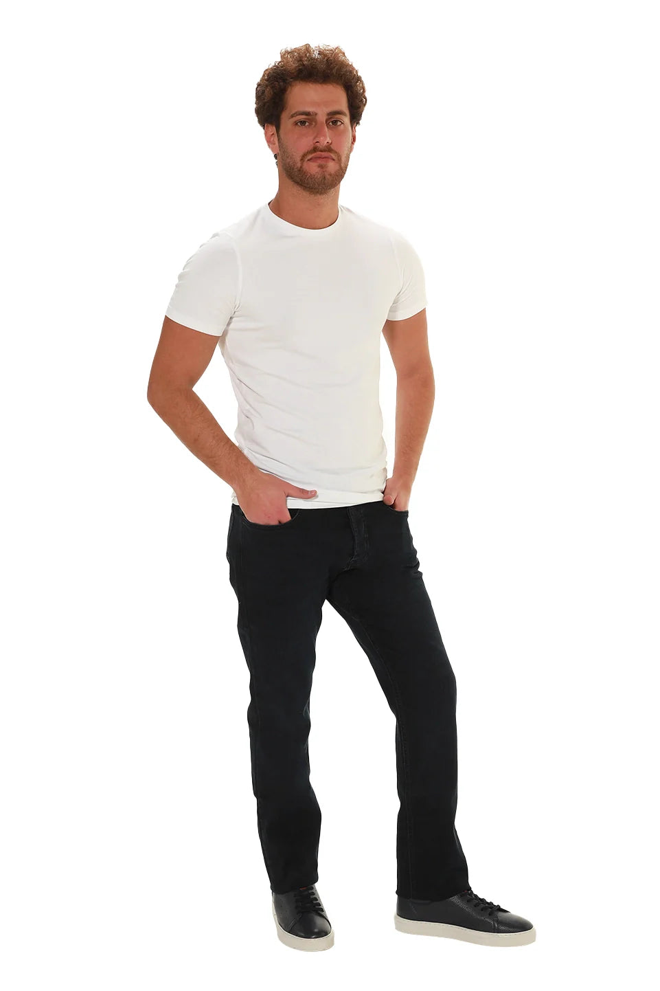 Black Slim Straight Jeans