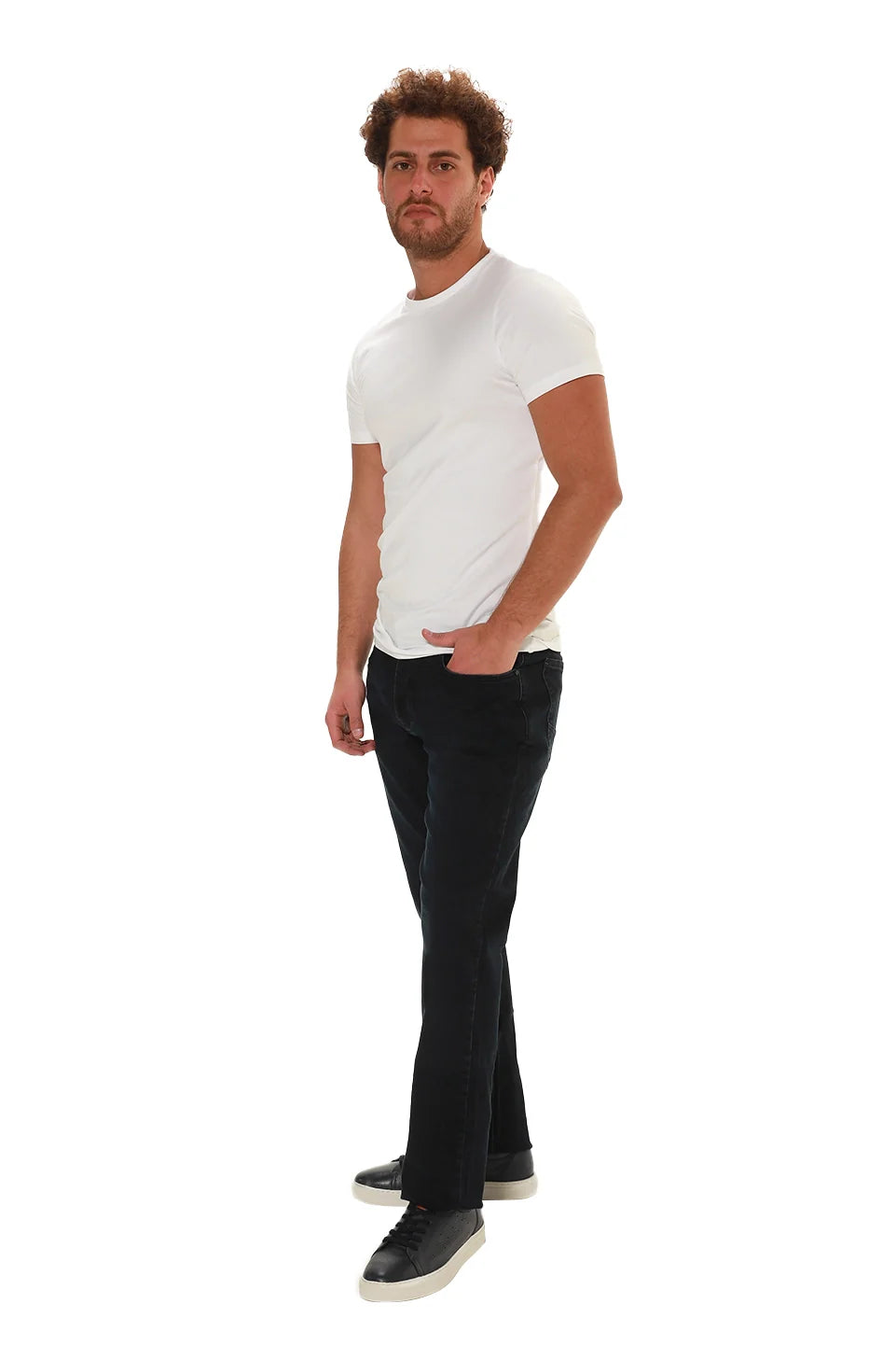 Black Slim Straight Jeans