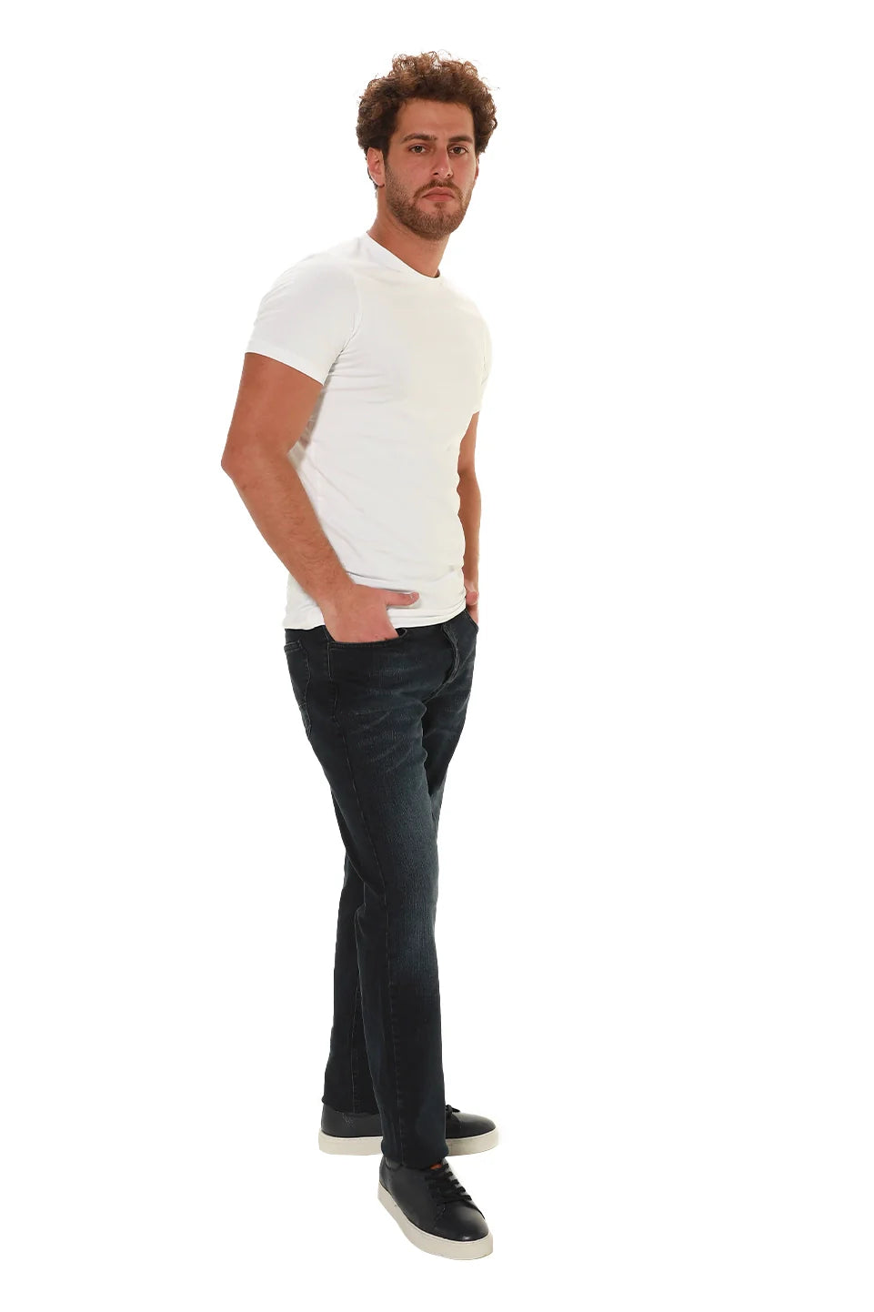 Dark Blue Slim Straight Jeans