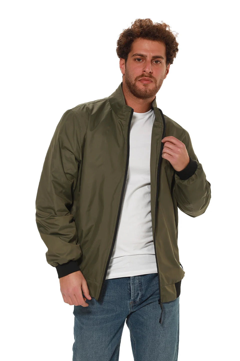 Military Parashut Jacket With Zipper To Close