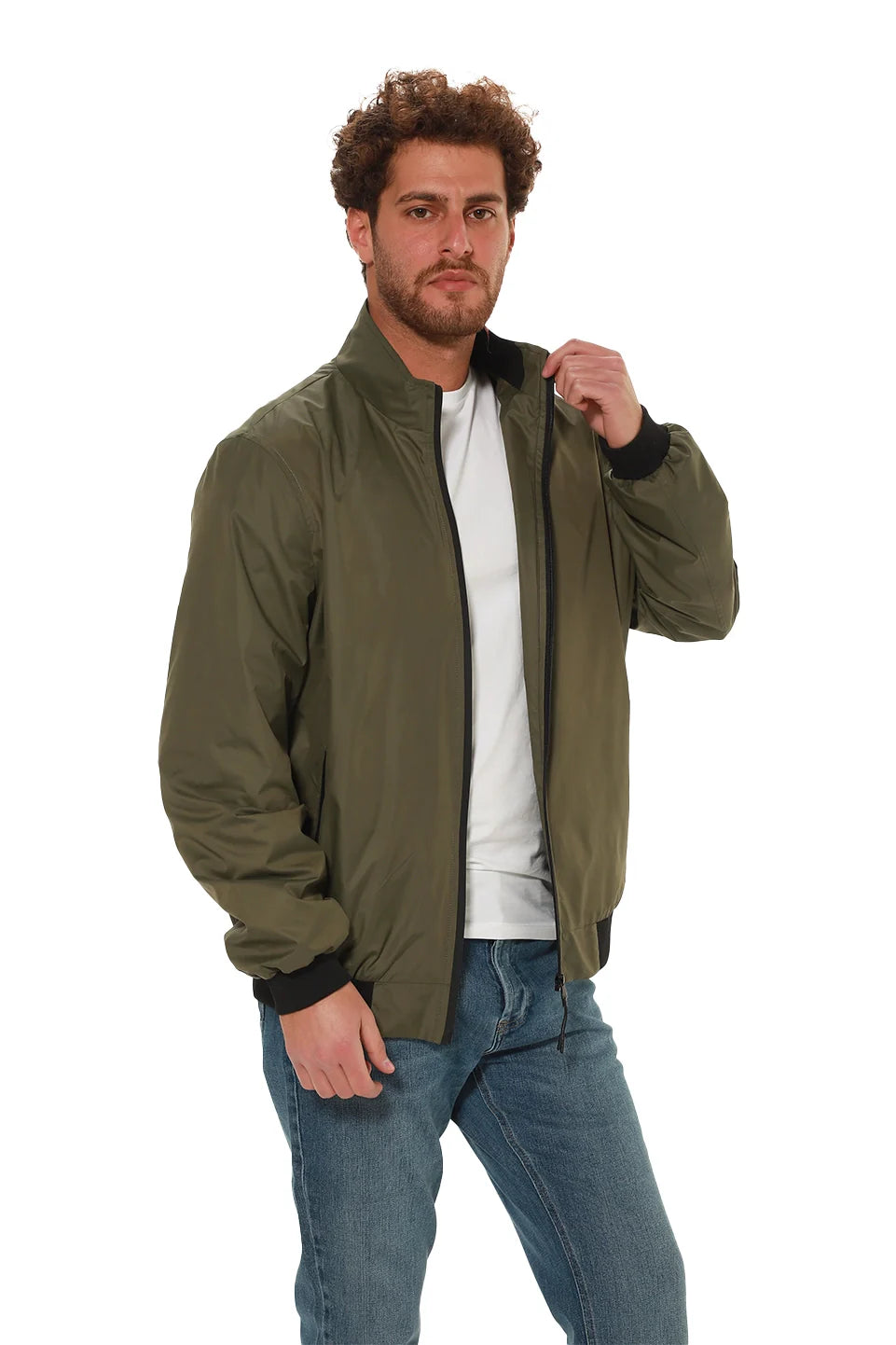 Military Parashut Jacket With Zipper To Close