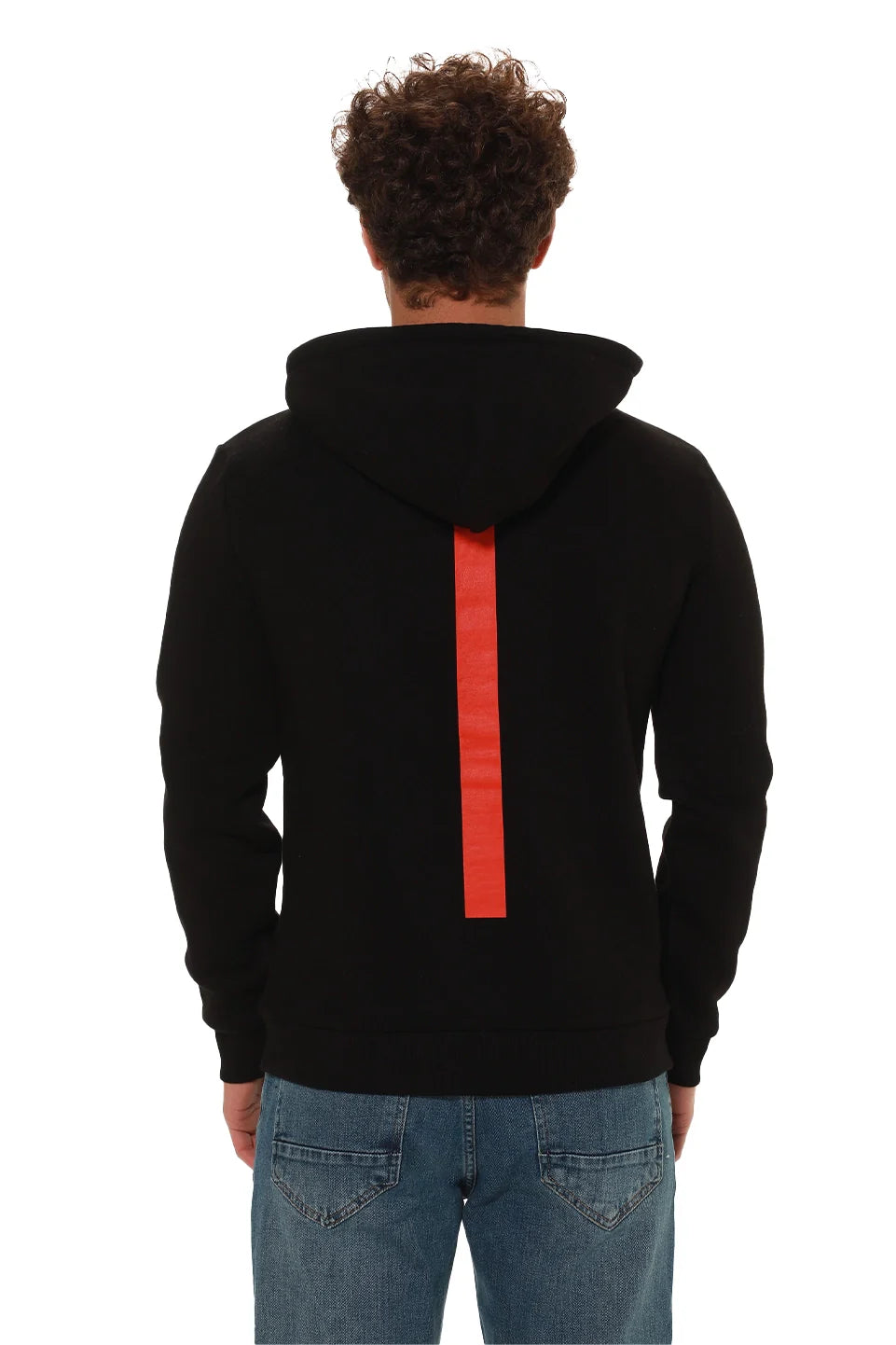 Black Printed Hoodie With Kangaroo Pocket