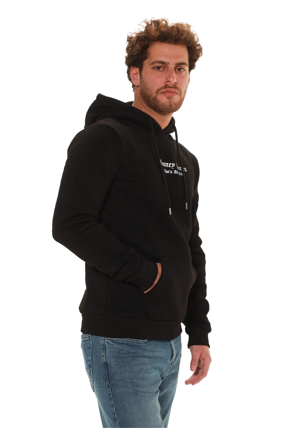 Black Hoodie With Back Rabit Printed