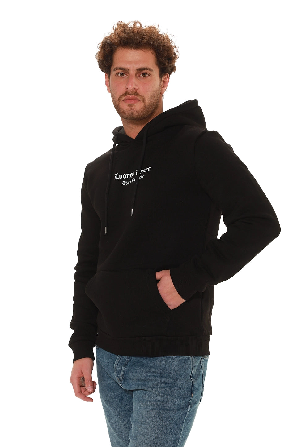 Black Hoodie With Back Rabit Printed