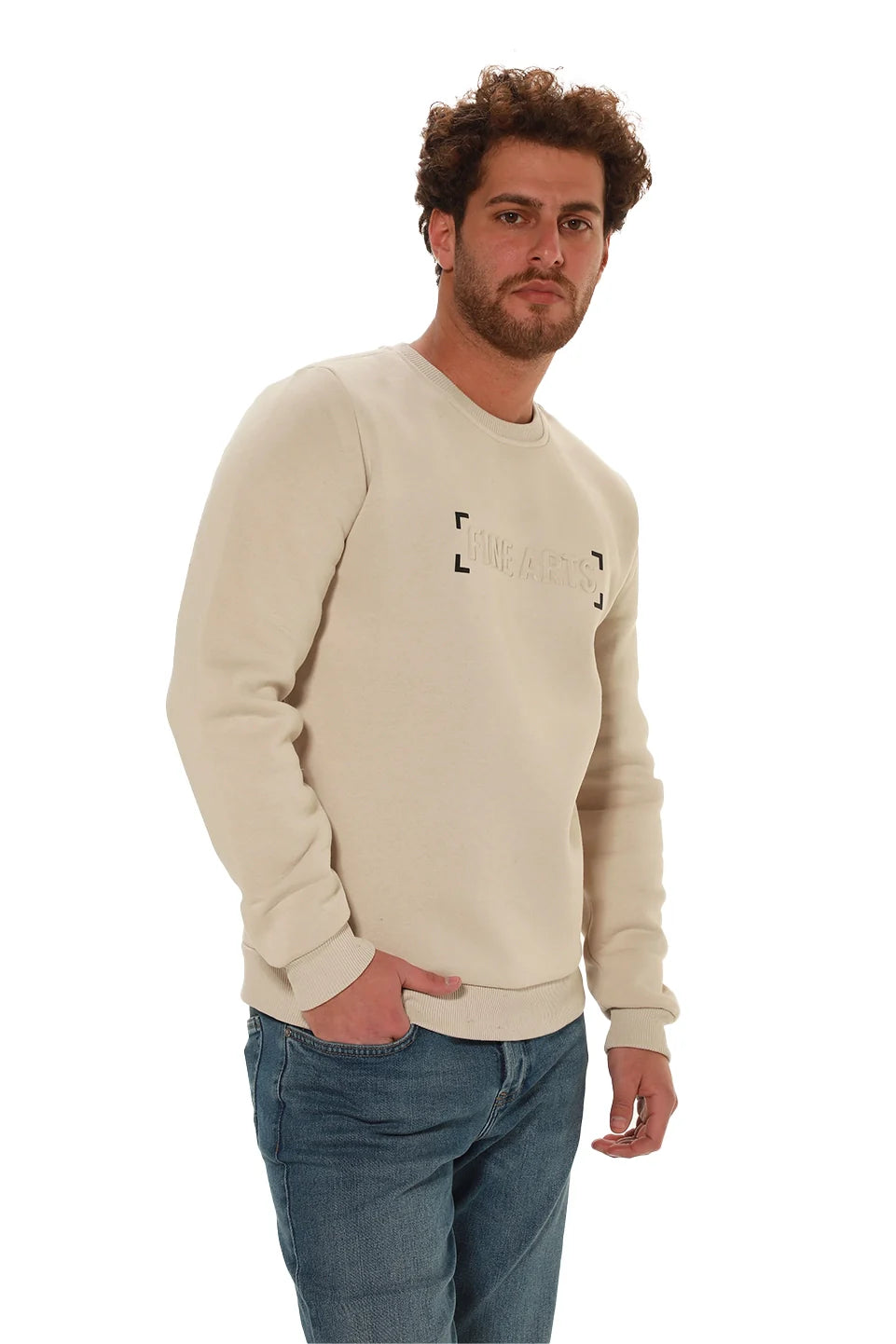 Beige Sweater With Back Print Design