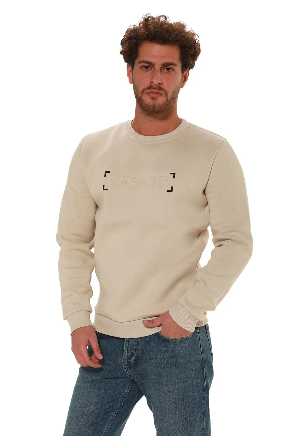 Beige Sweater With Back Print Design