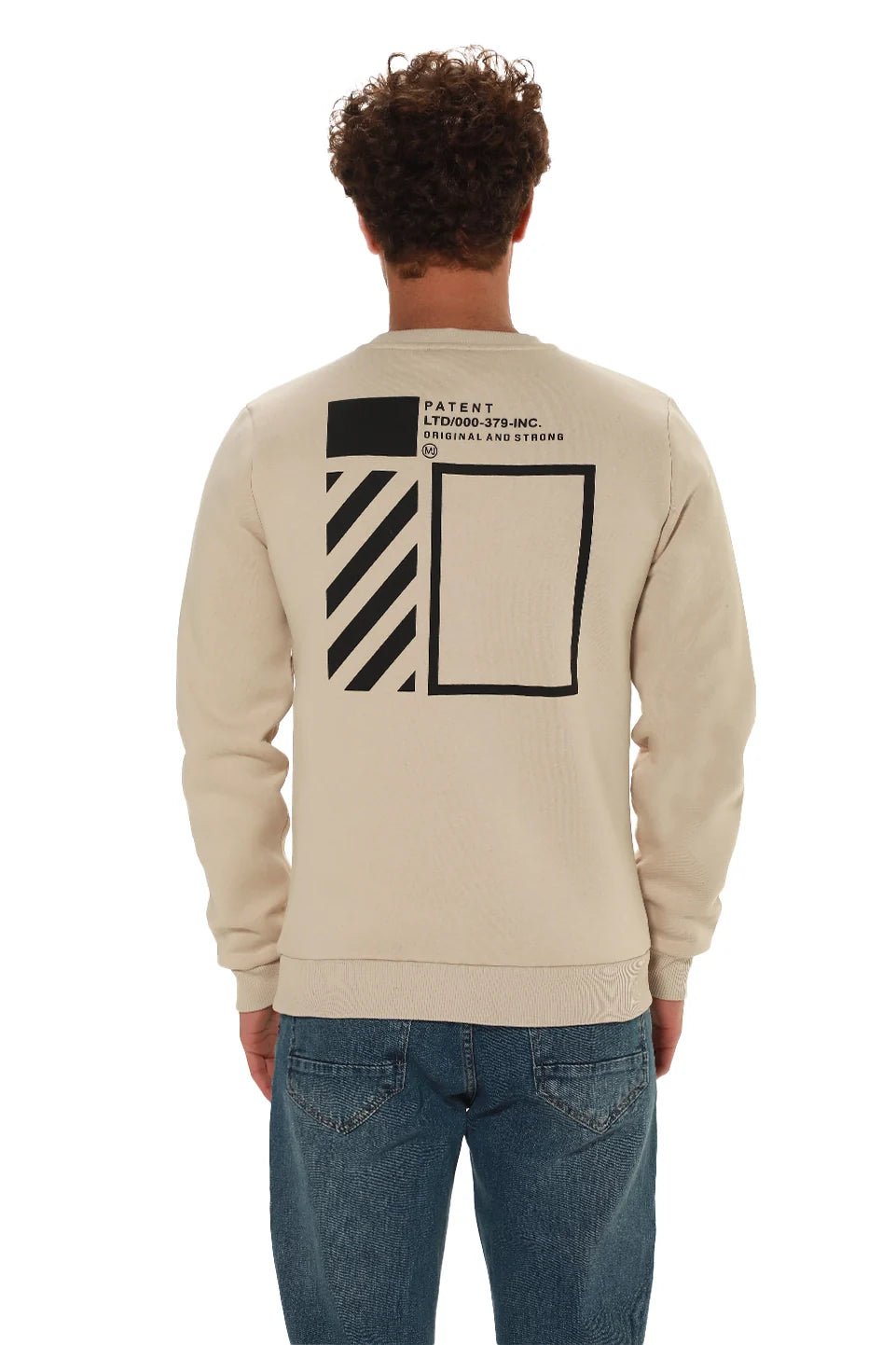 Beige Sweater With Back Print Design