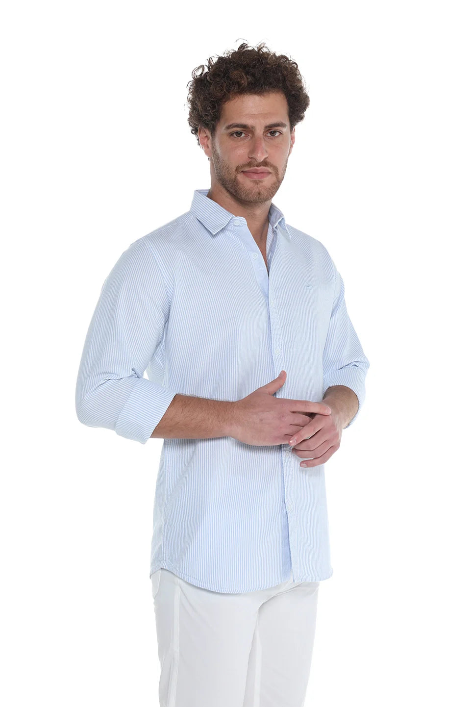 Sky Blue Oxford Striped Shirt Long Sleeve