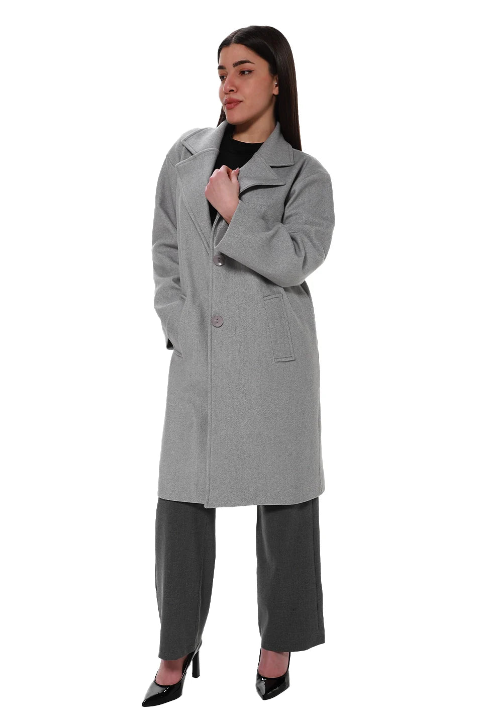 Grey Length Knee Coat