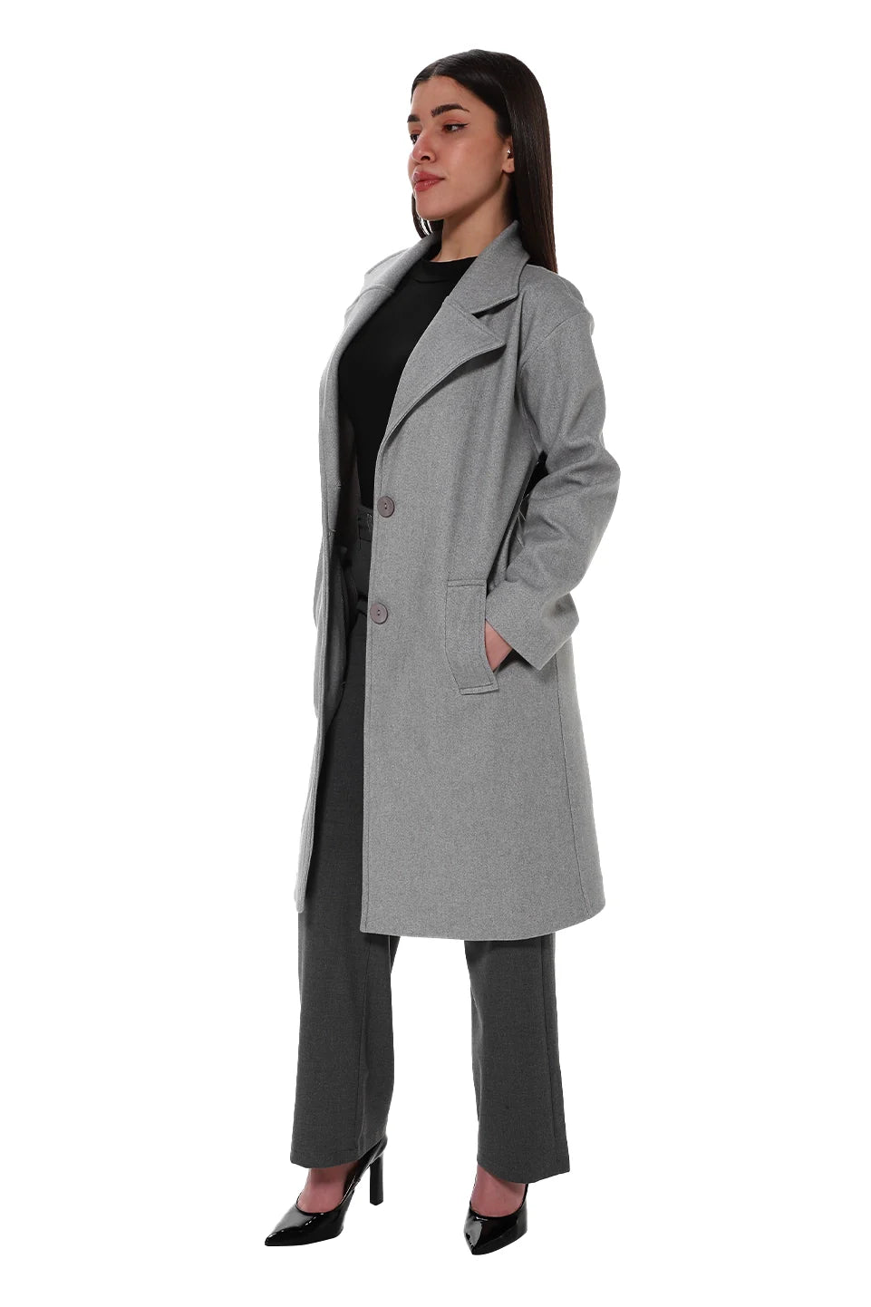 Grey Length Knee Coat