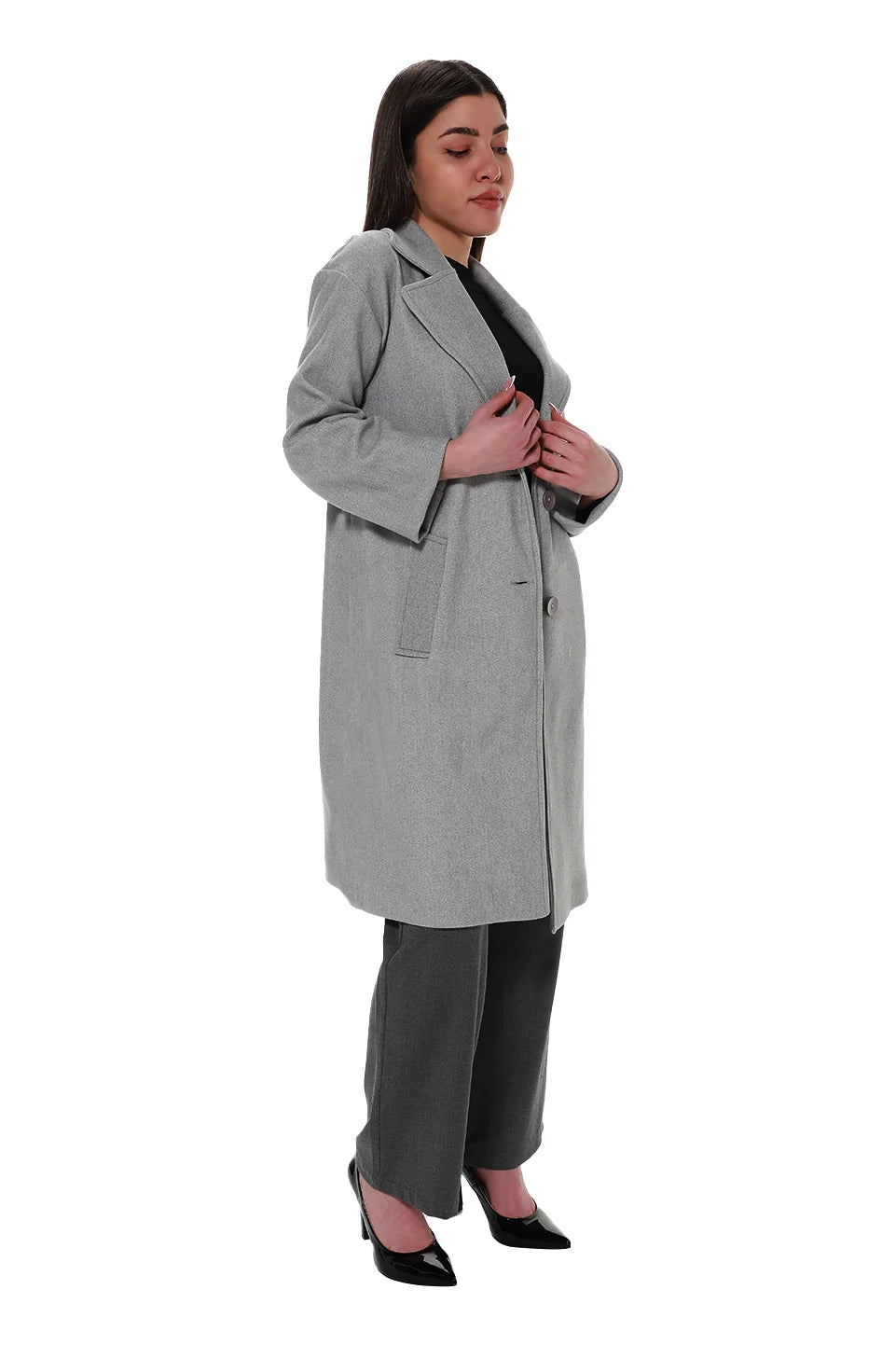 Grey Length Knee Coat