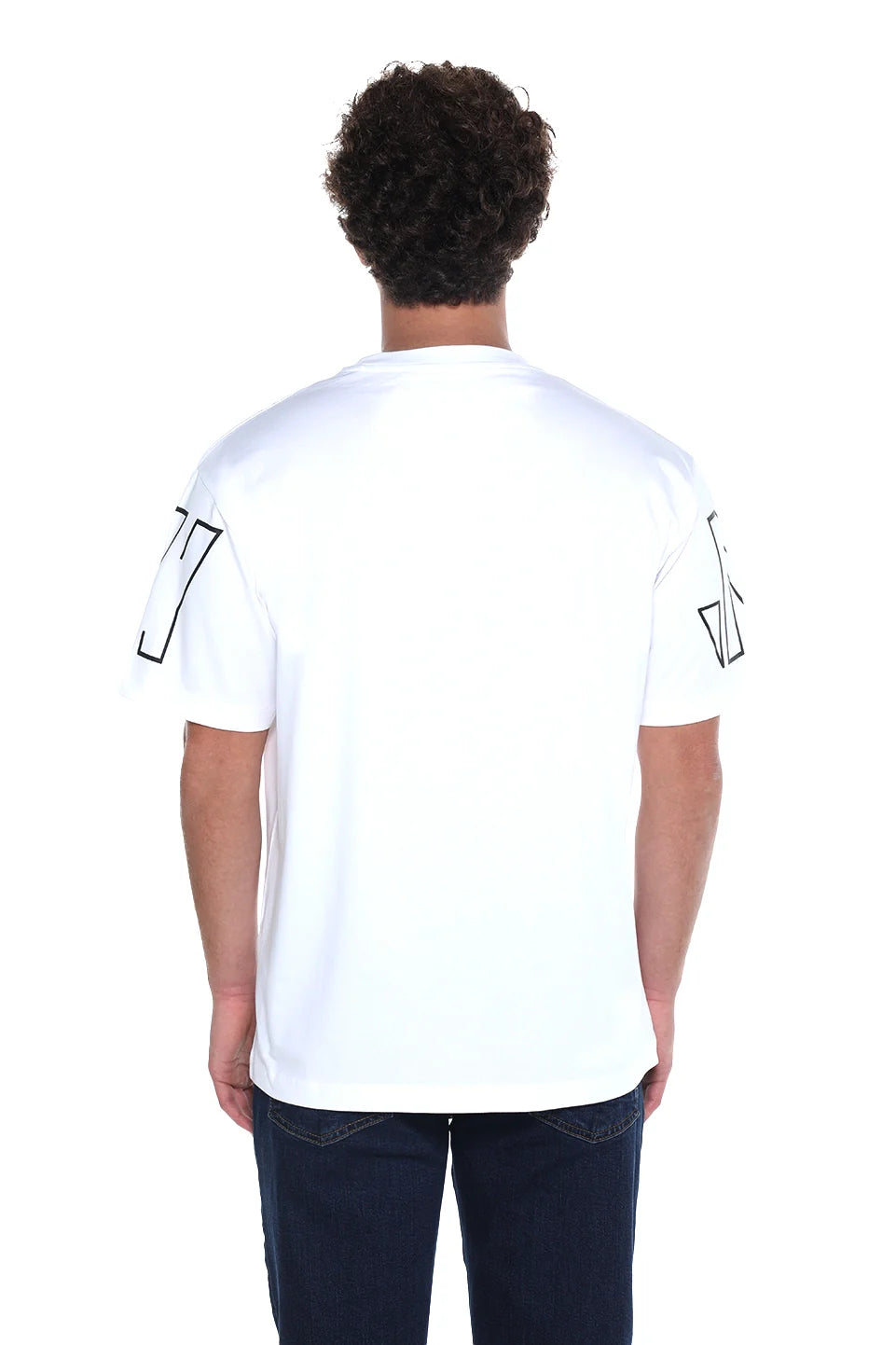 Oversized White T-Shirt With Shoulder Design