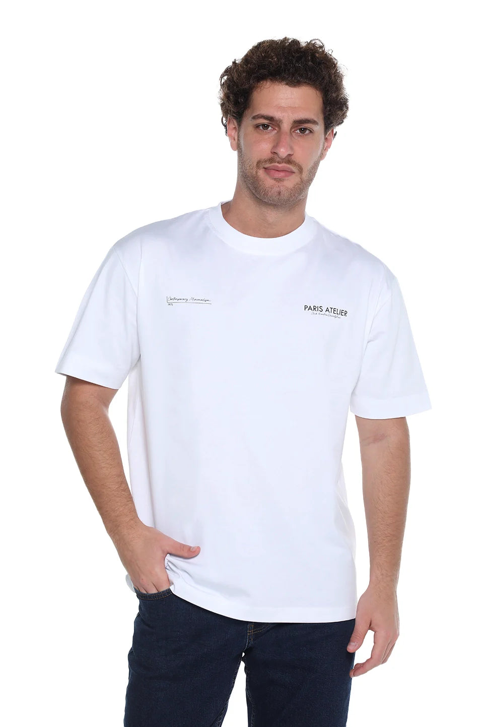 White Oversized T-Shirt With Front Design