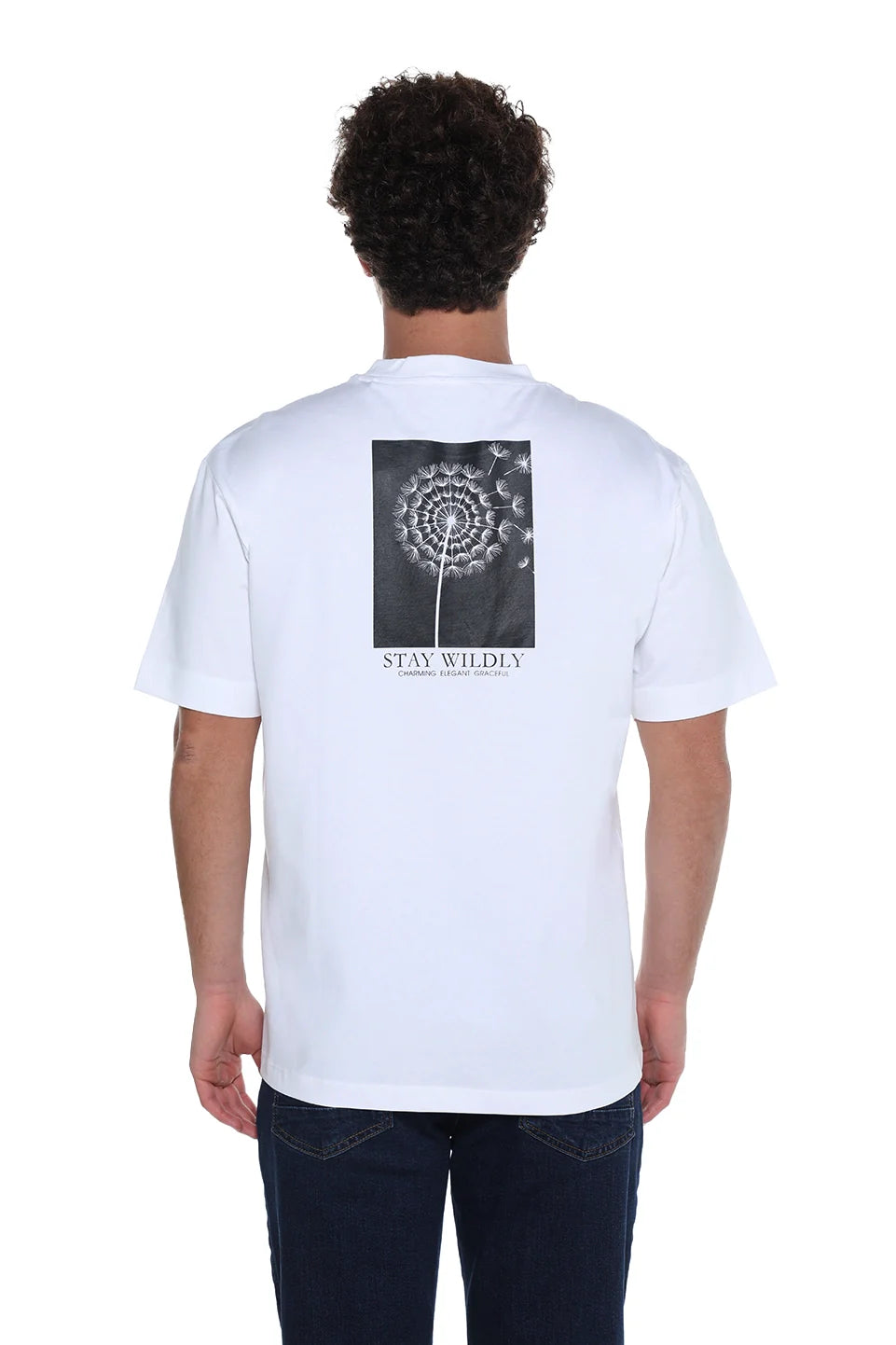 White Oversized T-Shirt With "Stay Wildly" Front Design