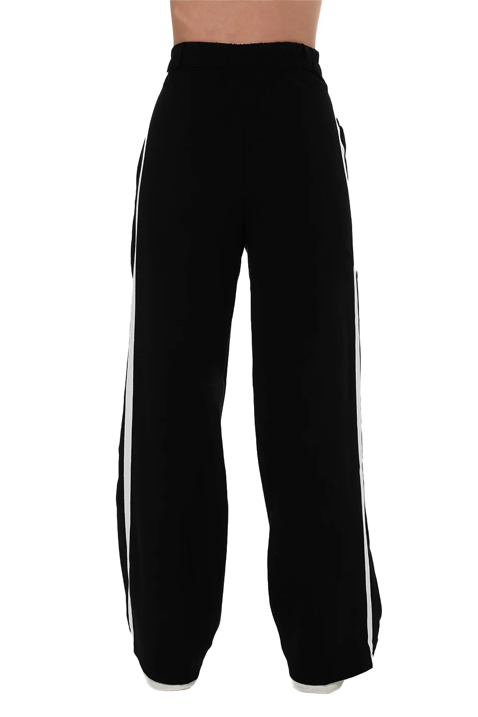 Black Wide Leg Pants With Slanted Side Pockets