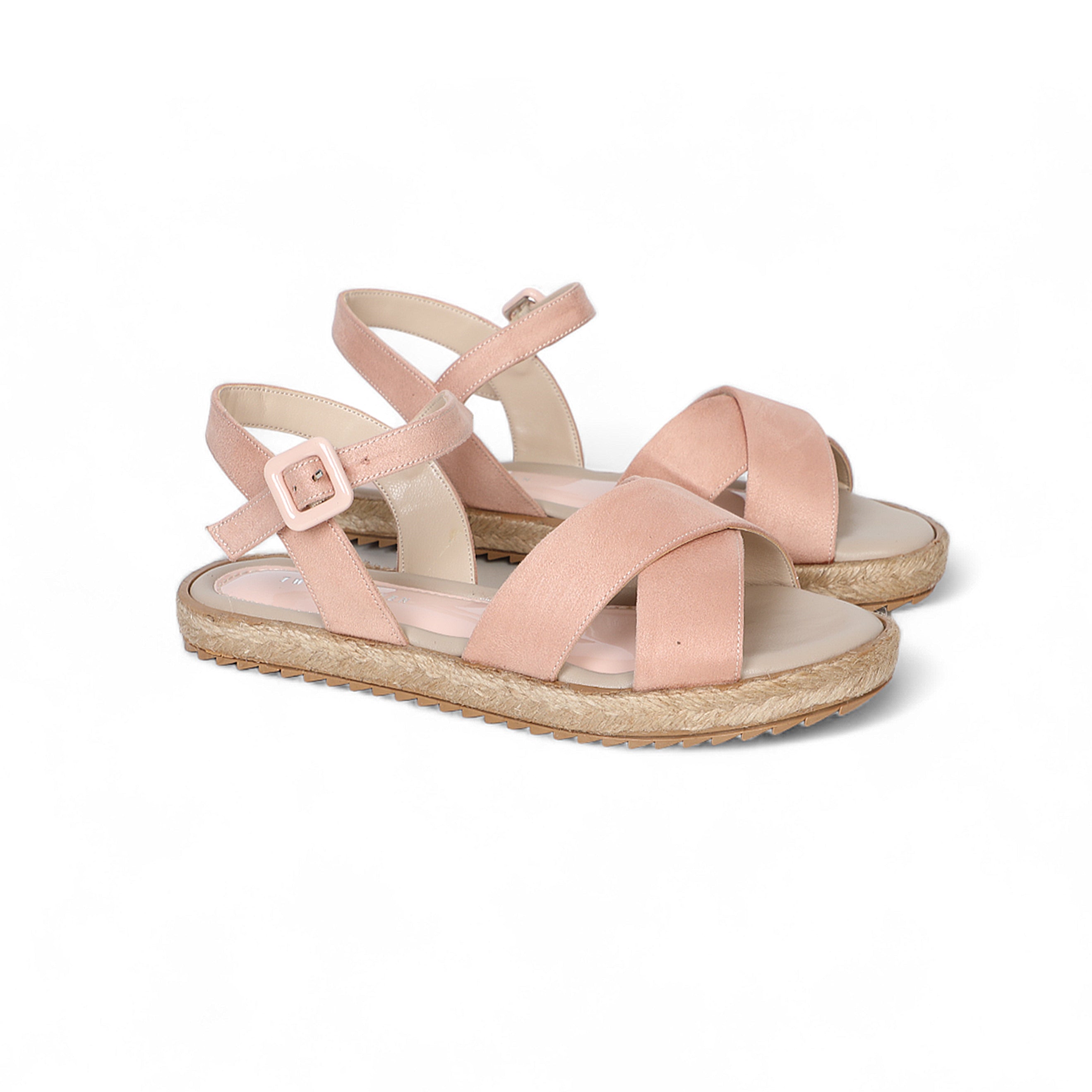 Leather Two Part Sandals In Pink