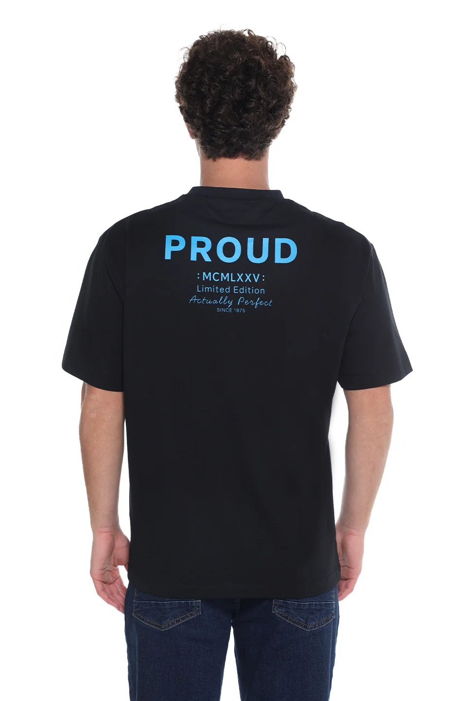 Black Oversized T-Shirt With "Proud" Back Design