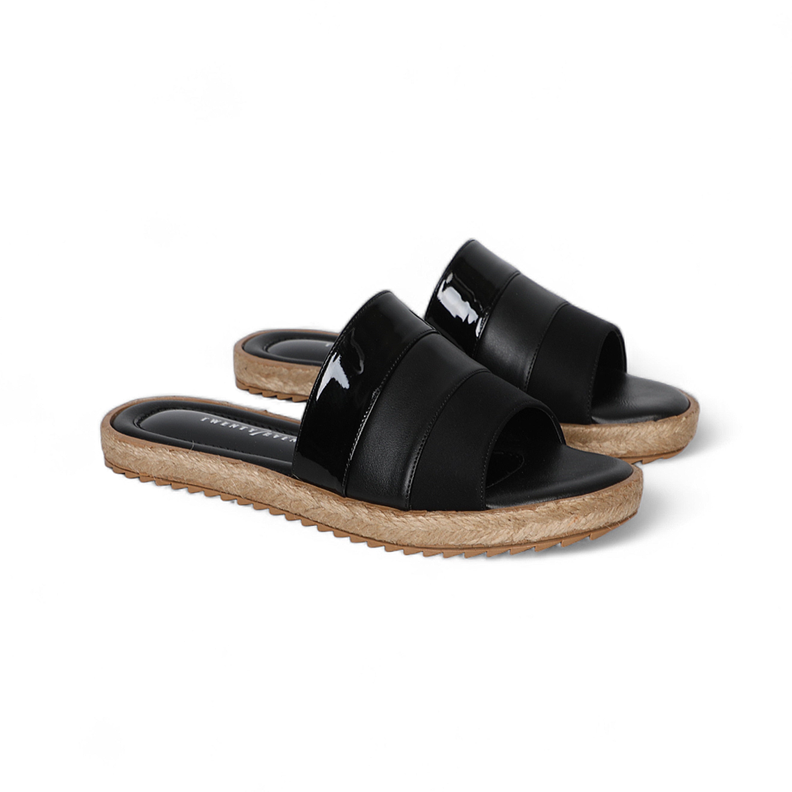 One Strap Black Slipper With Small Insole