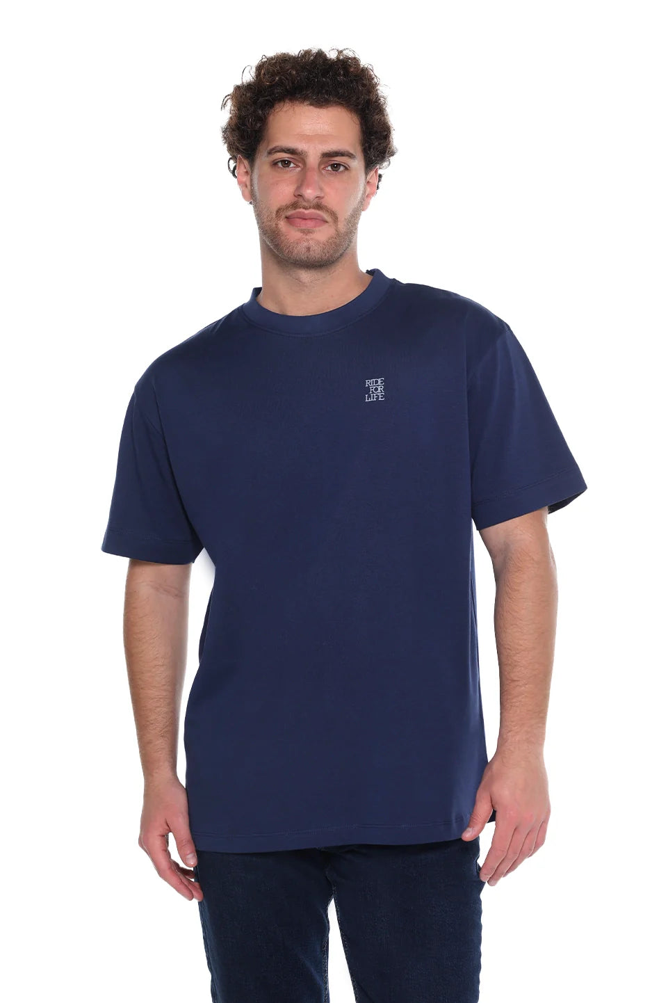 Oversized Navy T-Shirt With Back Design