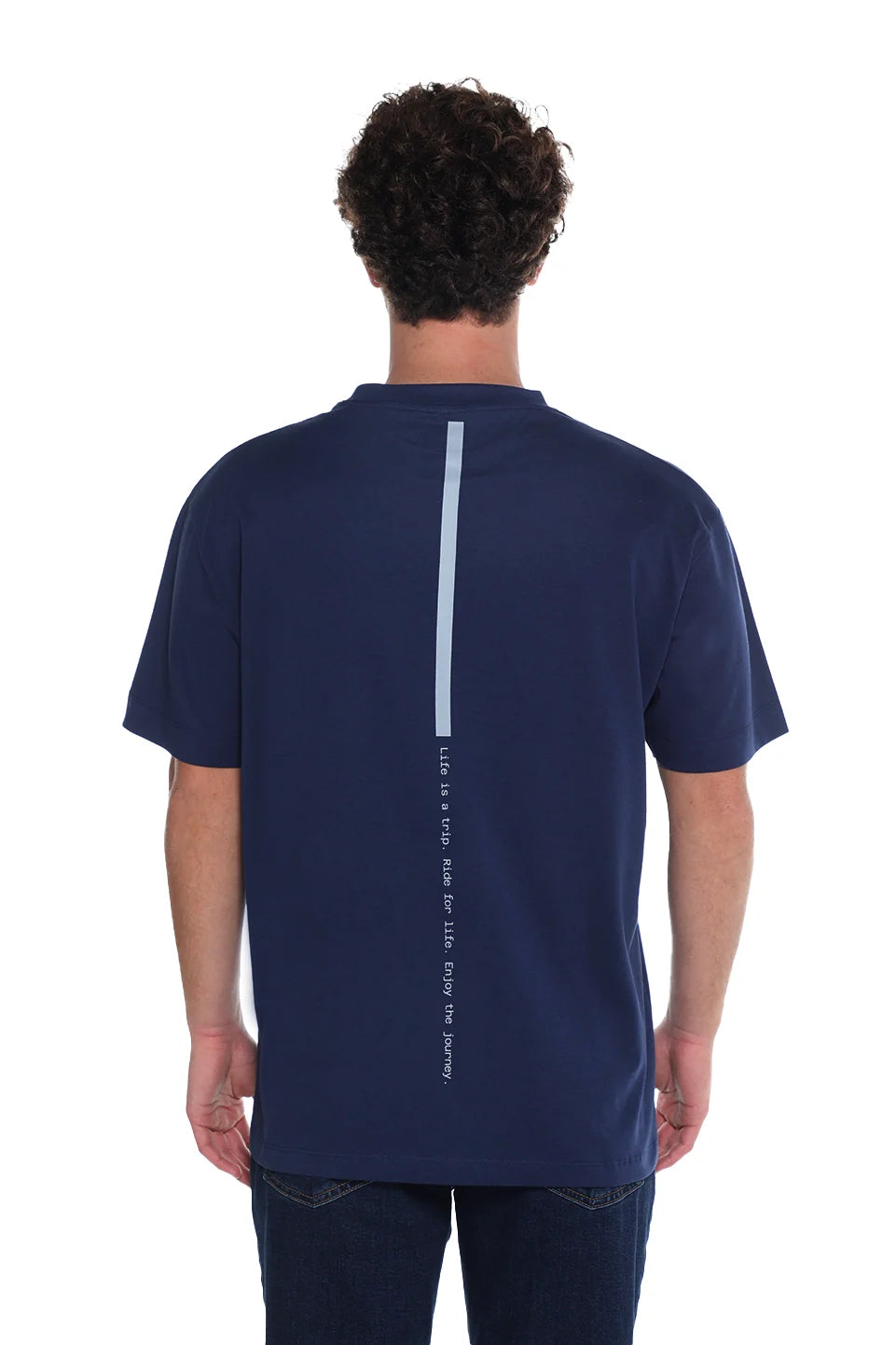 Oversized Navy T-Shirt With Back Design