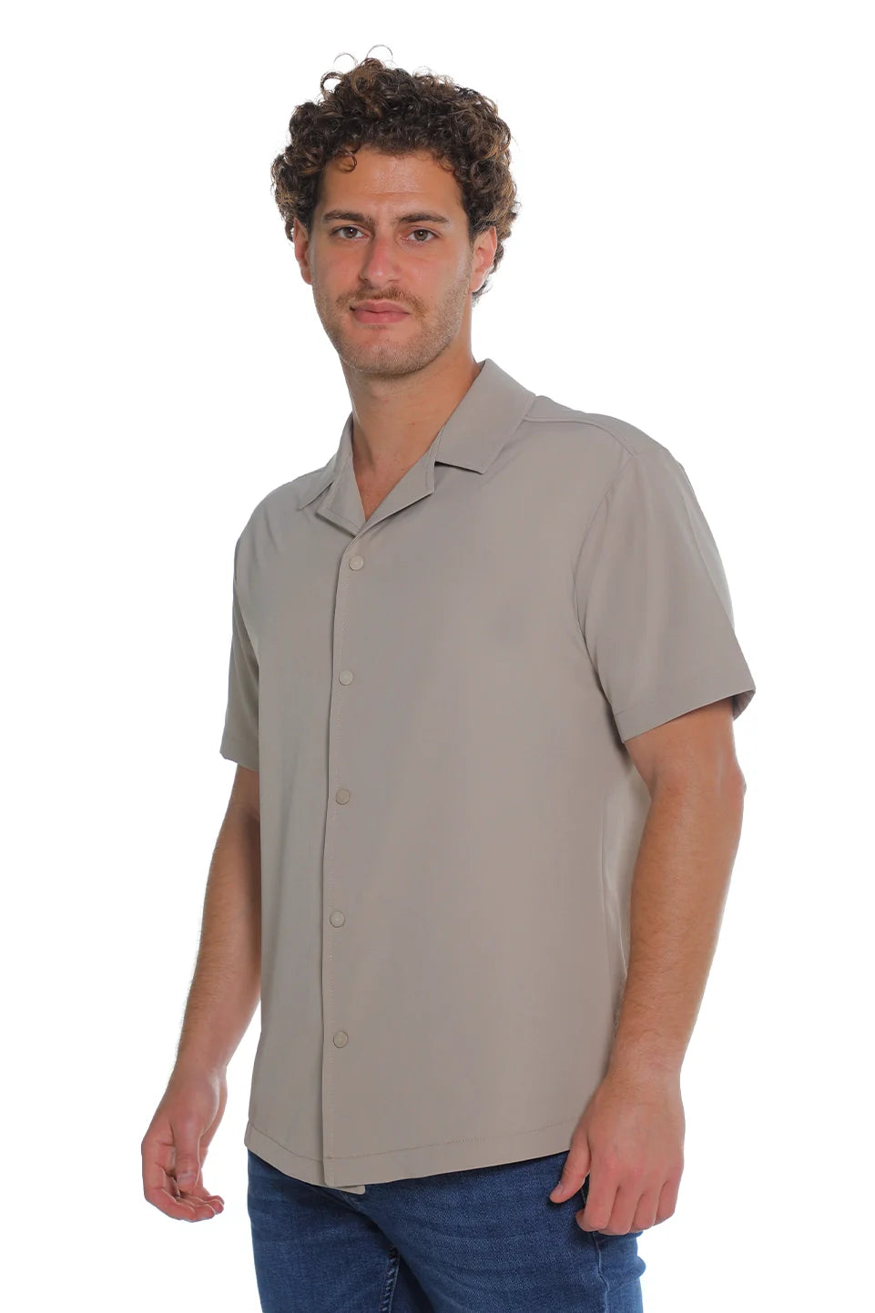 Short Sleeved Beige Shirt