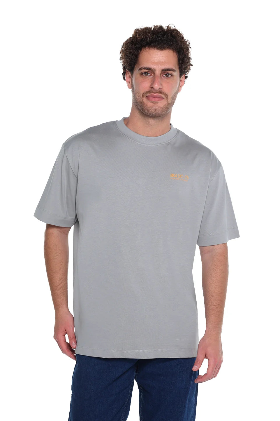 Grey Cotton Oversized T-Shirt With Back Design