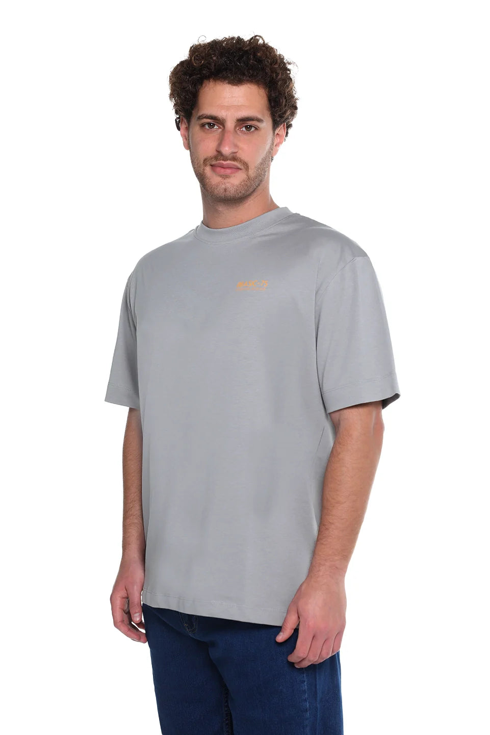 Grey Cotton Oversized T-Shirt With Back Design
