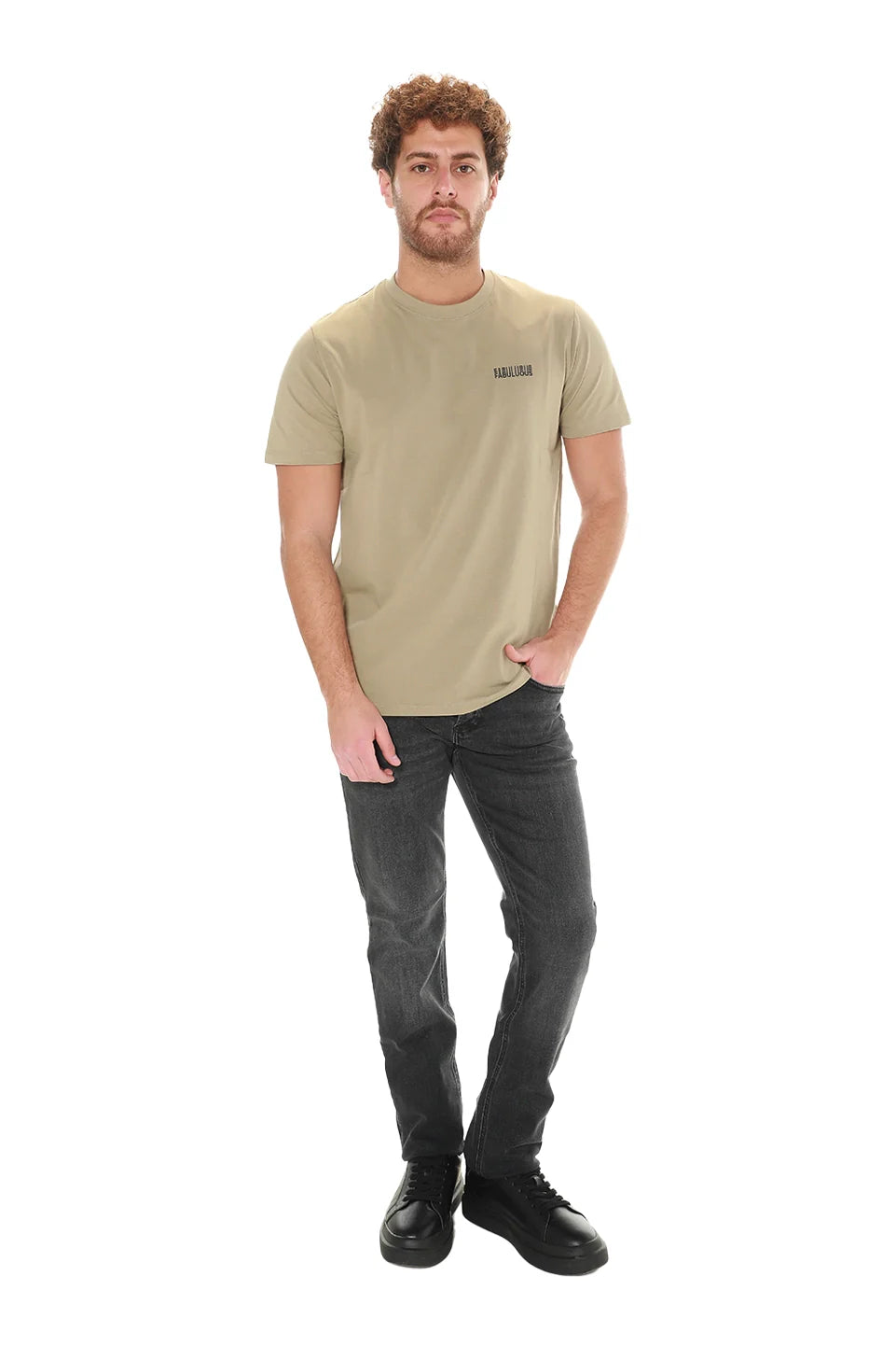 Light Khaki T-shirt With "Fabuluous" Front Design