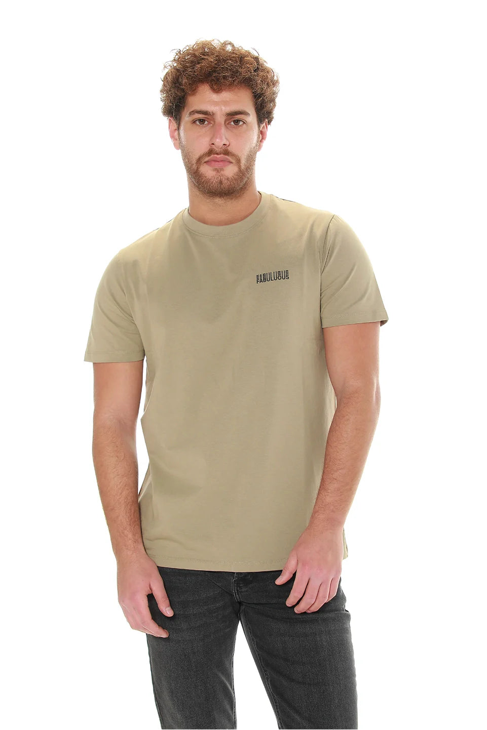 Light Khaki T-shirt With "Fabuluous" Front Design