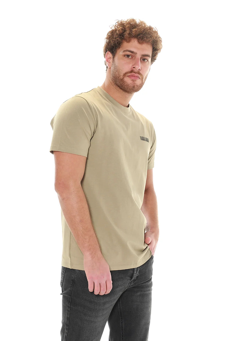 Light Khaki T-shirt With "Fabuluous" Front Design