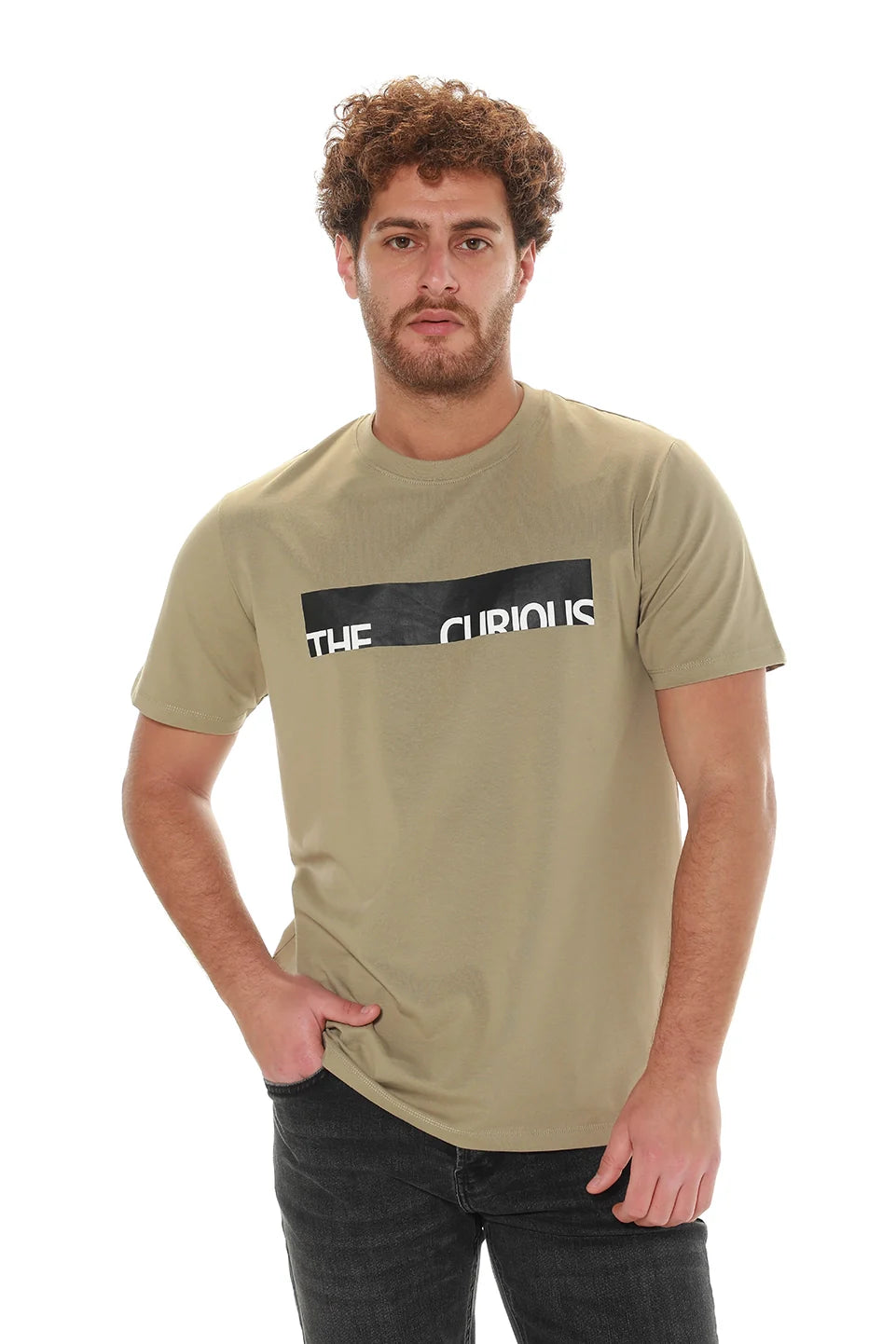 Cotton Short Sleeve Light Khaki T-shirt