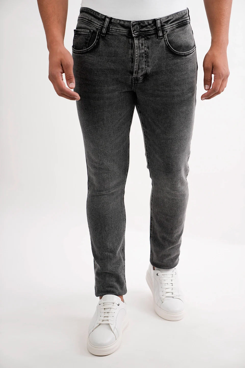 Grey Skinny Plain Jeans