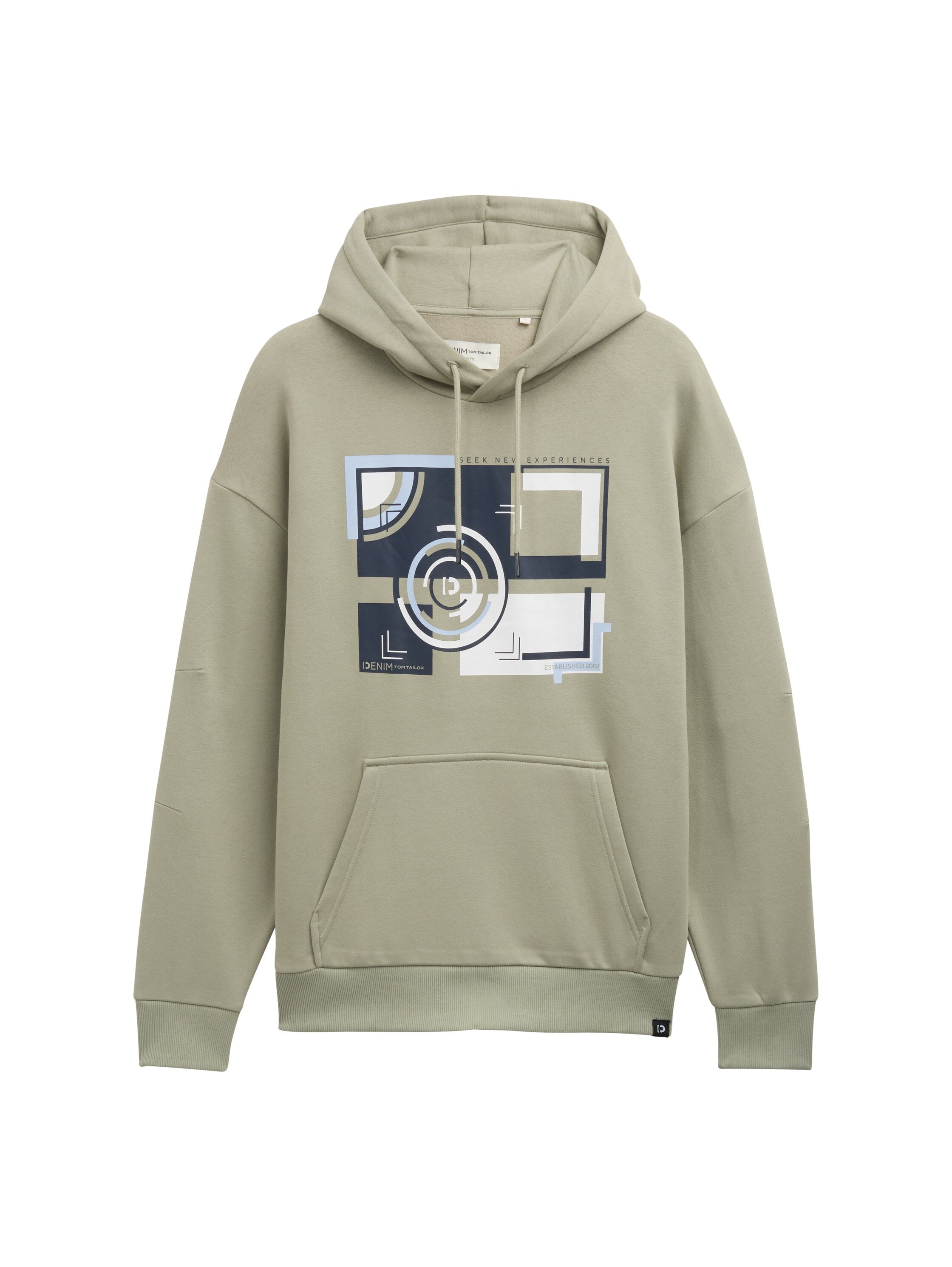 Tom Tailor Khaki Hoodie With Front Print