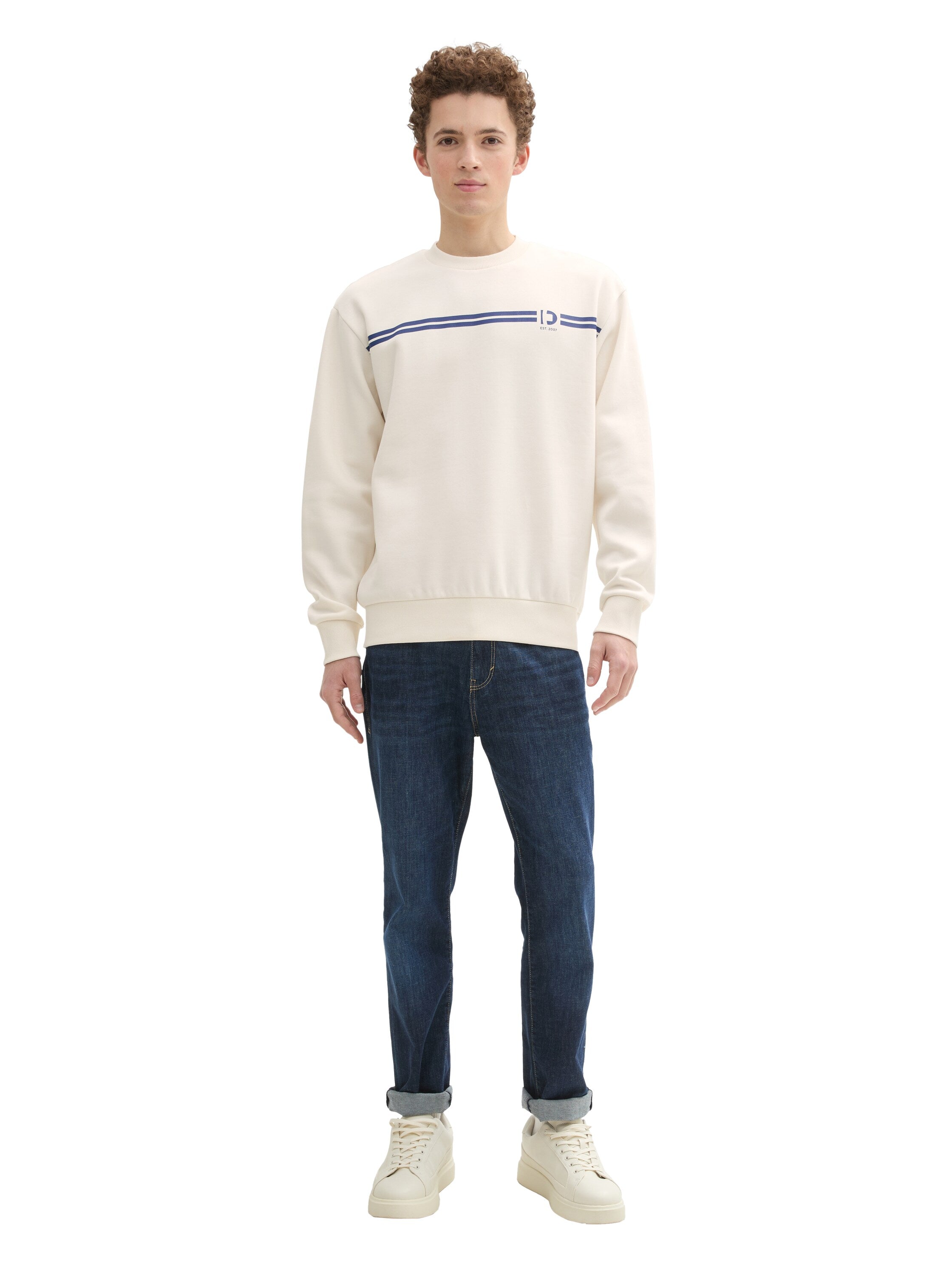 Tom Tailor White Sweater With A Logo Print