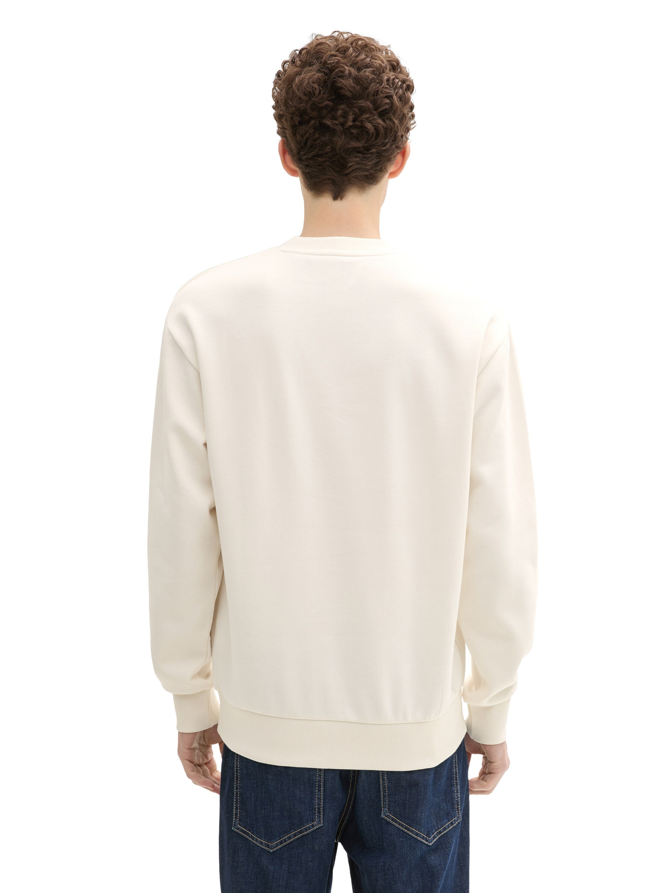 Tom Tailor White Sweater With A Logo Print