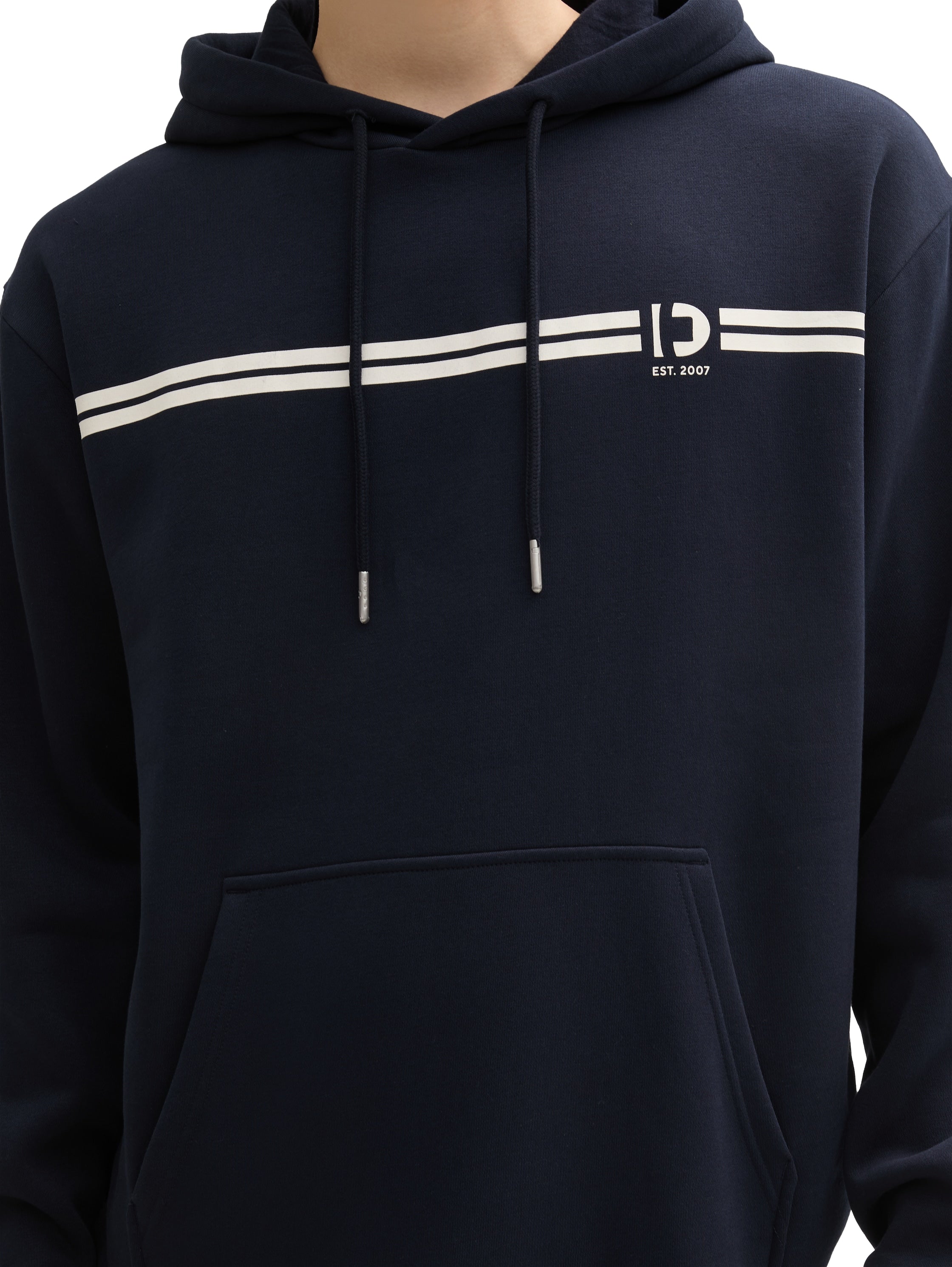 Tom Tailor Navy Hoodie With A Print