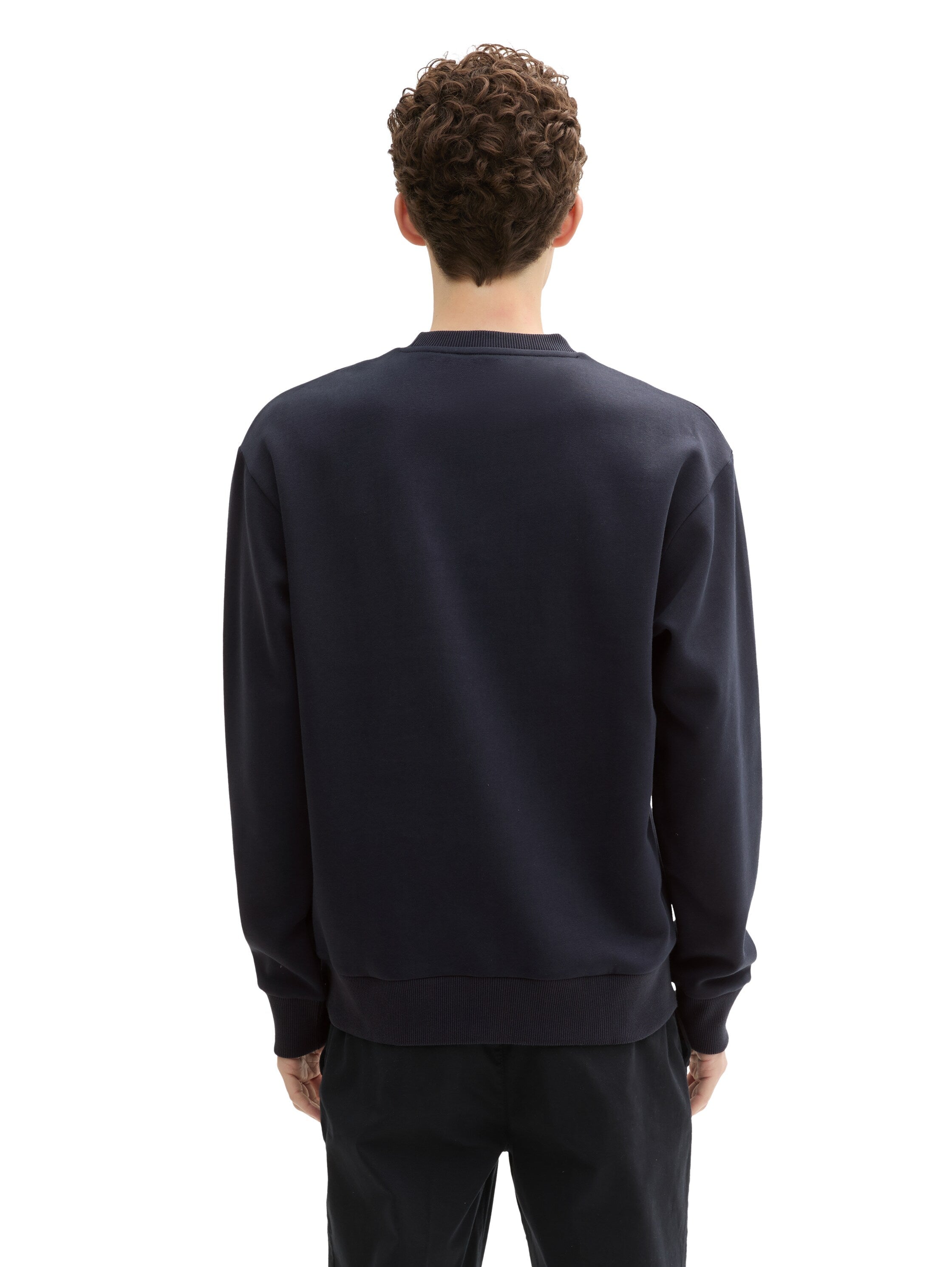 Tom Tailor Navy Sweater With A Logo Print