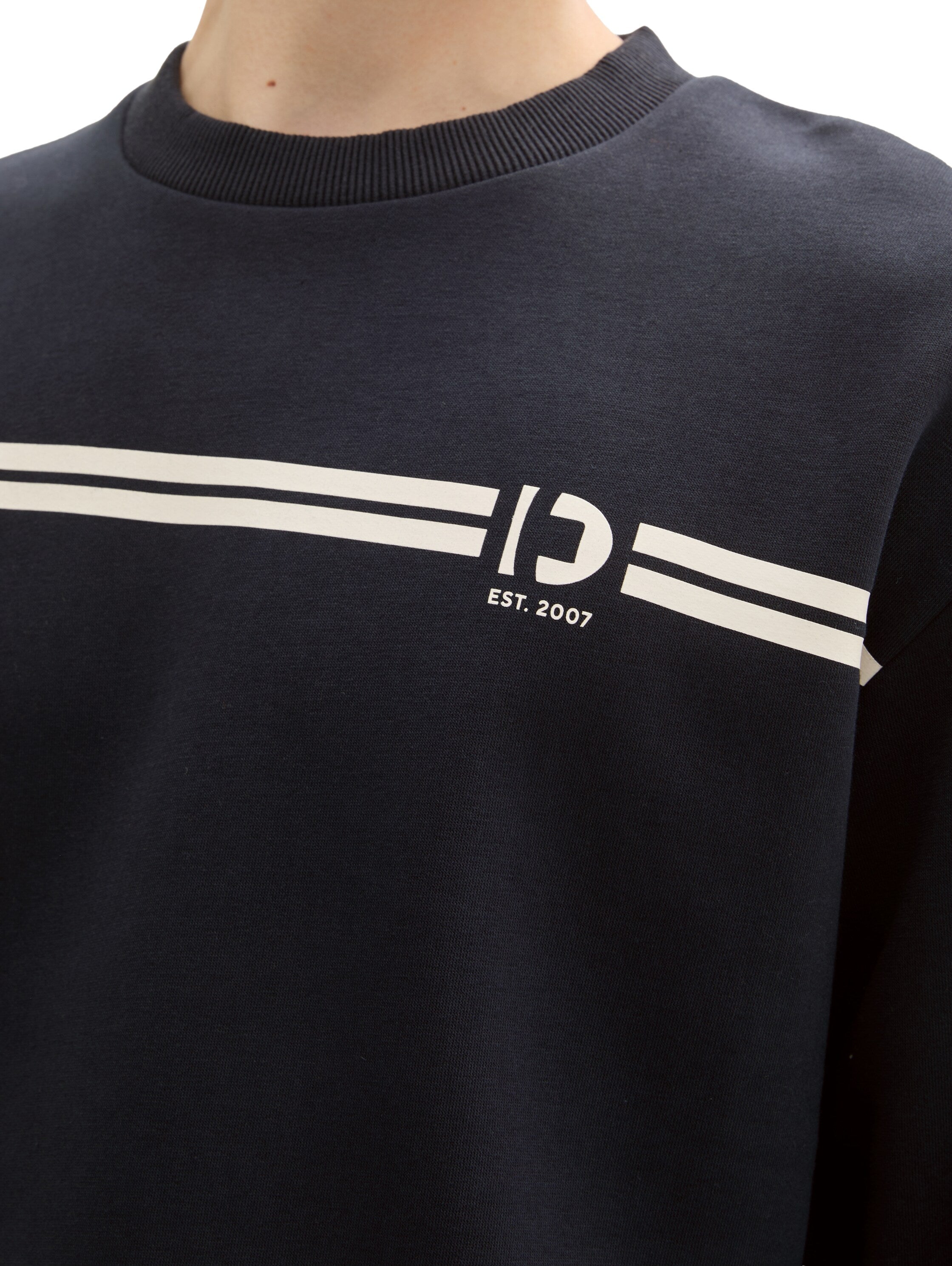 Tom Tailor Navy Sweater With A Logo Print