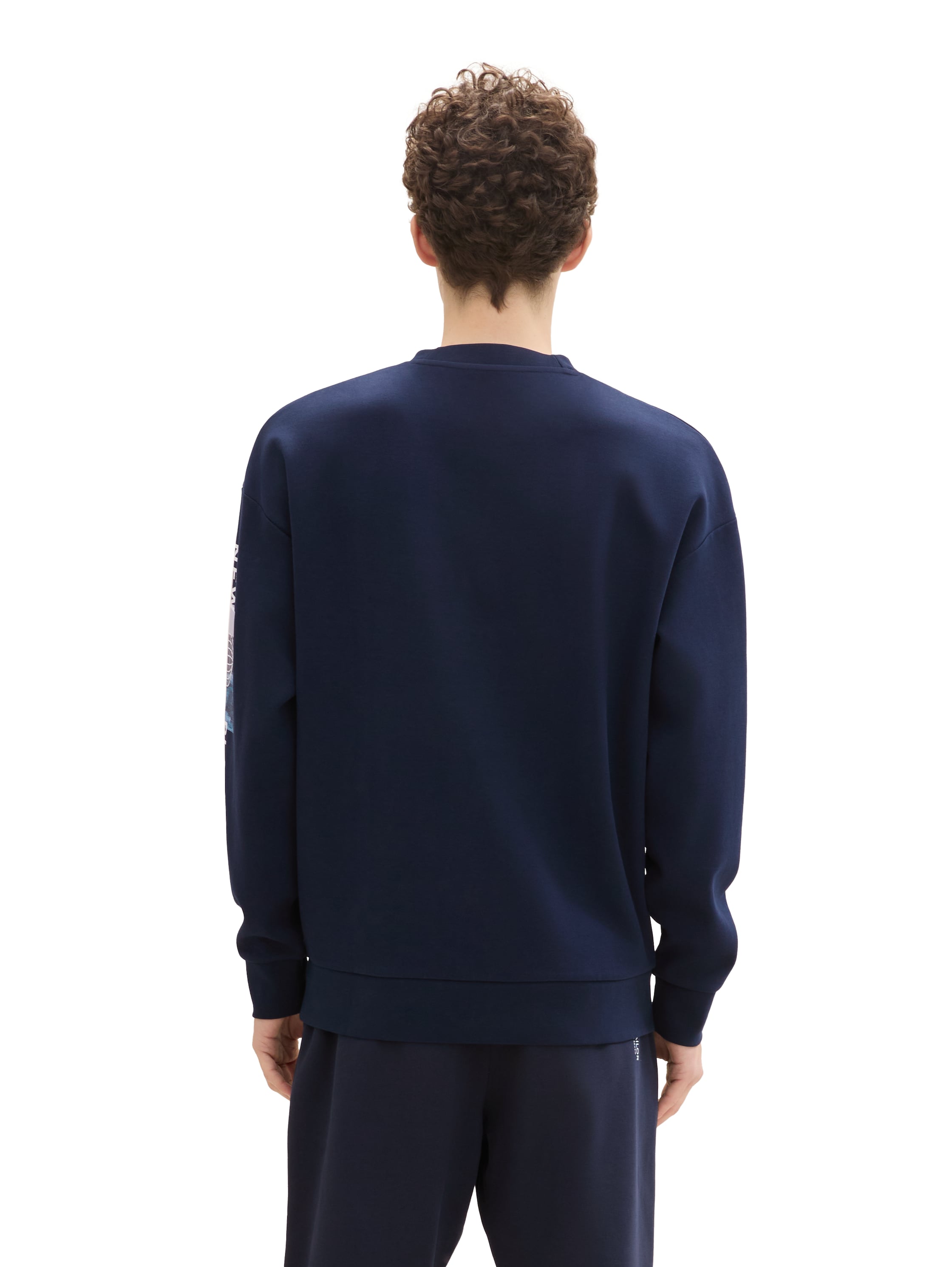 Tom Tailor Relaxed Navy Sweater With Prints