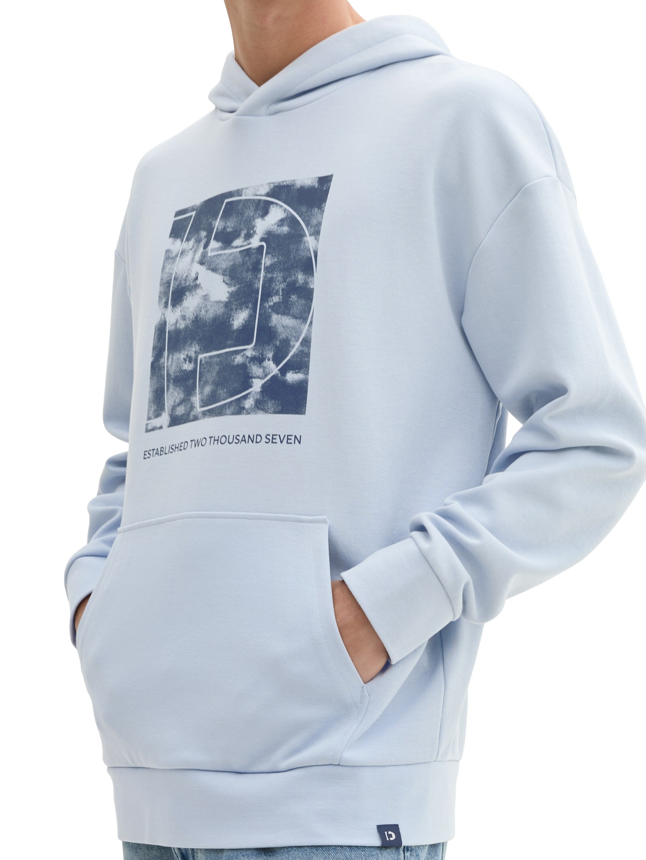 Tom Tailor Relaxed Blue Hoodie With A Print