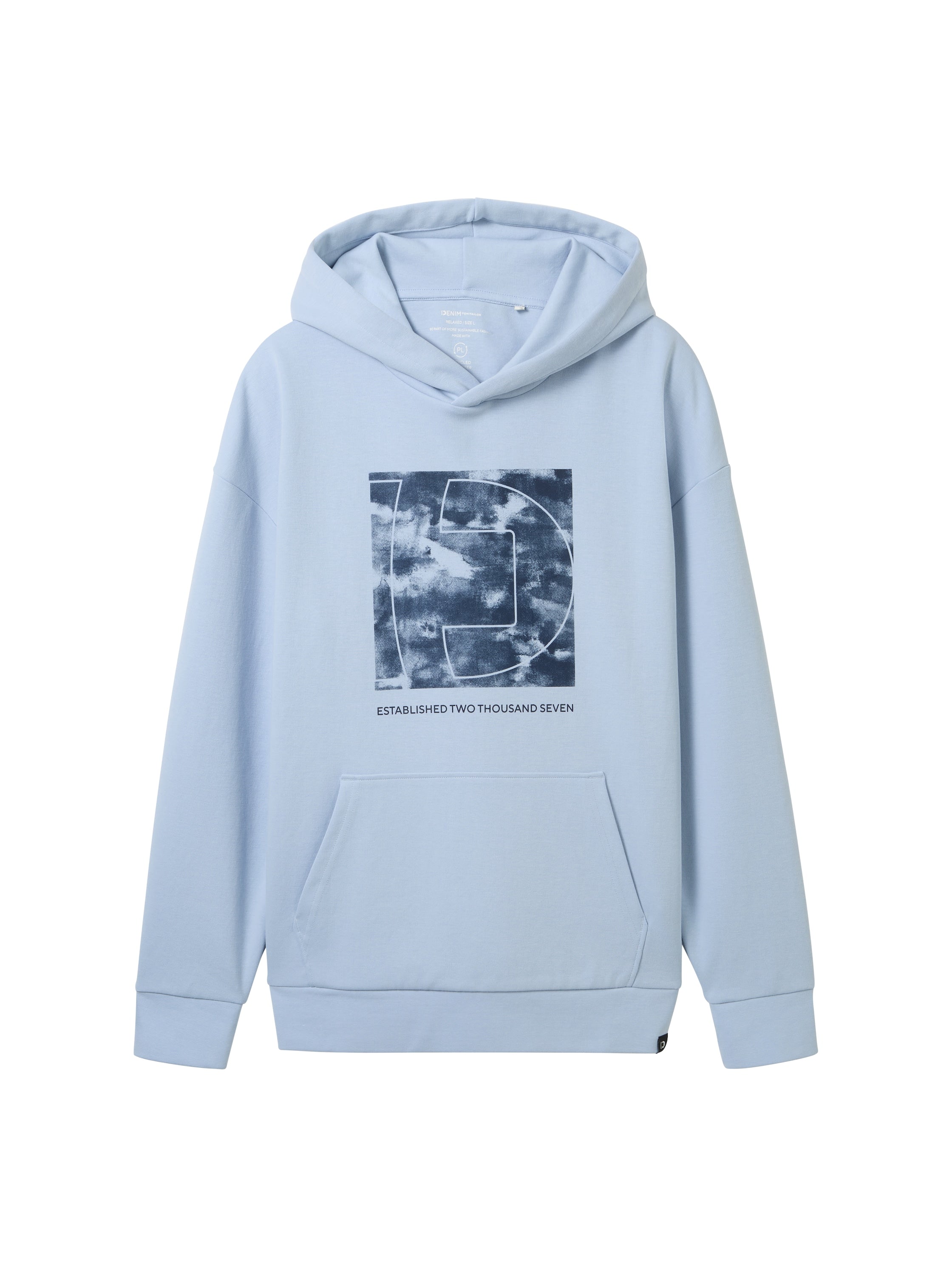 Tom Tailor Relaxed Blue Hoodie With A Print