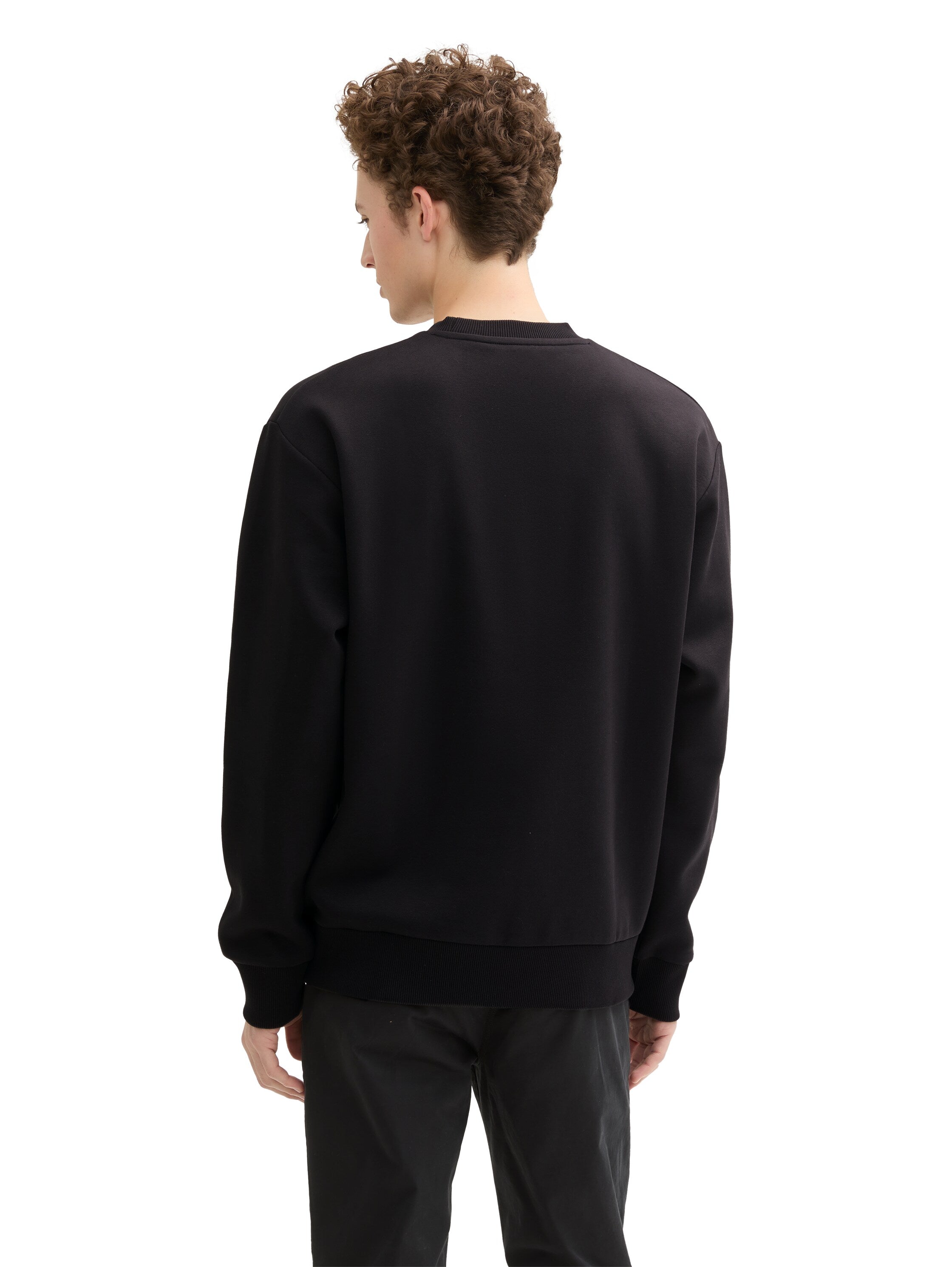 Tom Tailor Black Sweater With A Logo Print