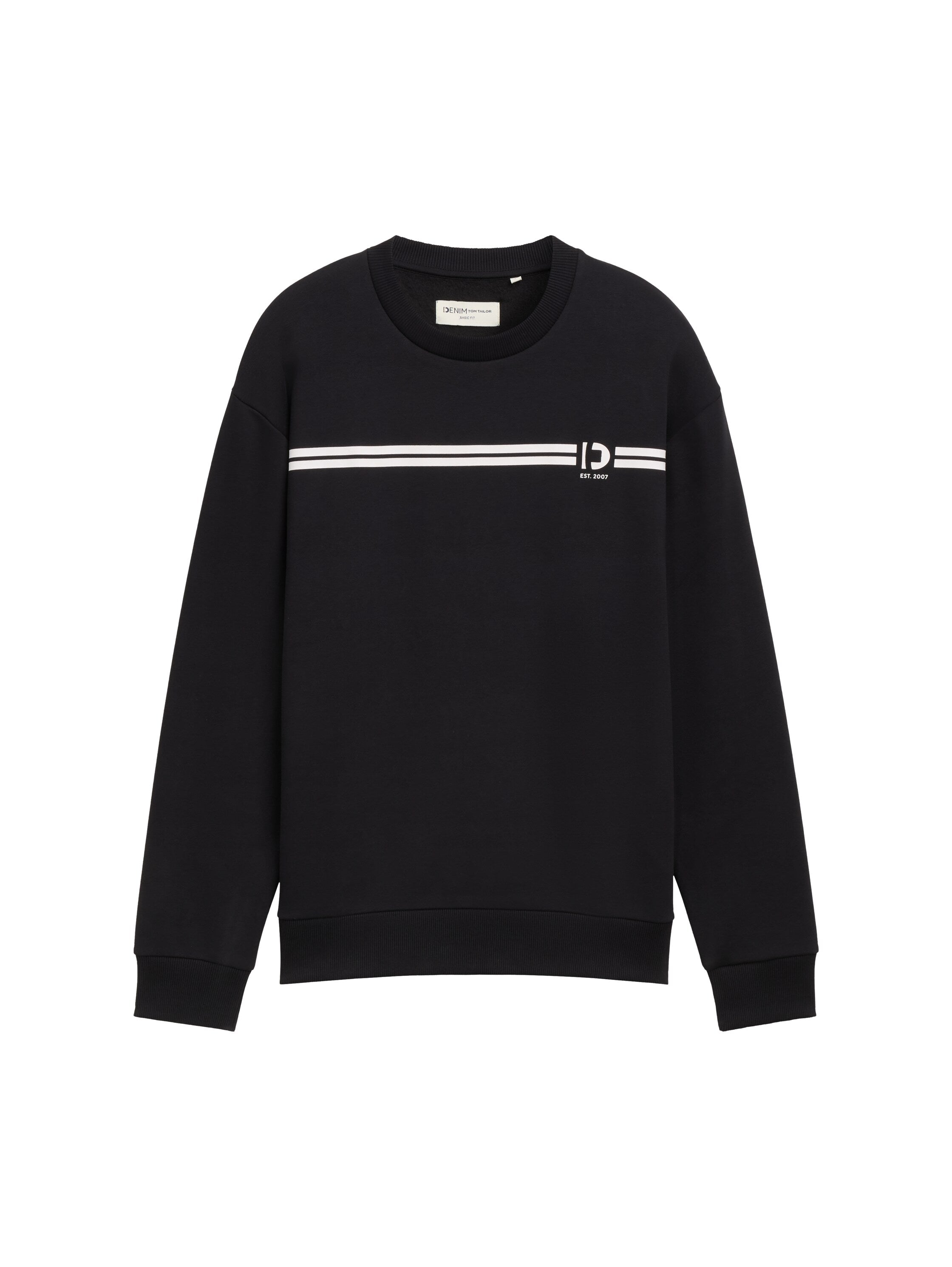 Tom Tailor Black Sweater With A Logo Print